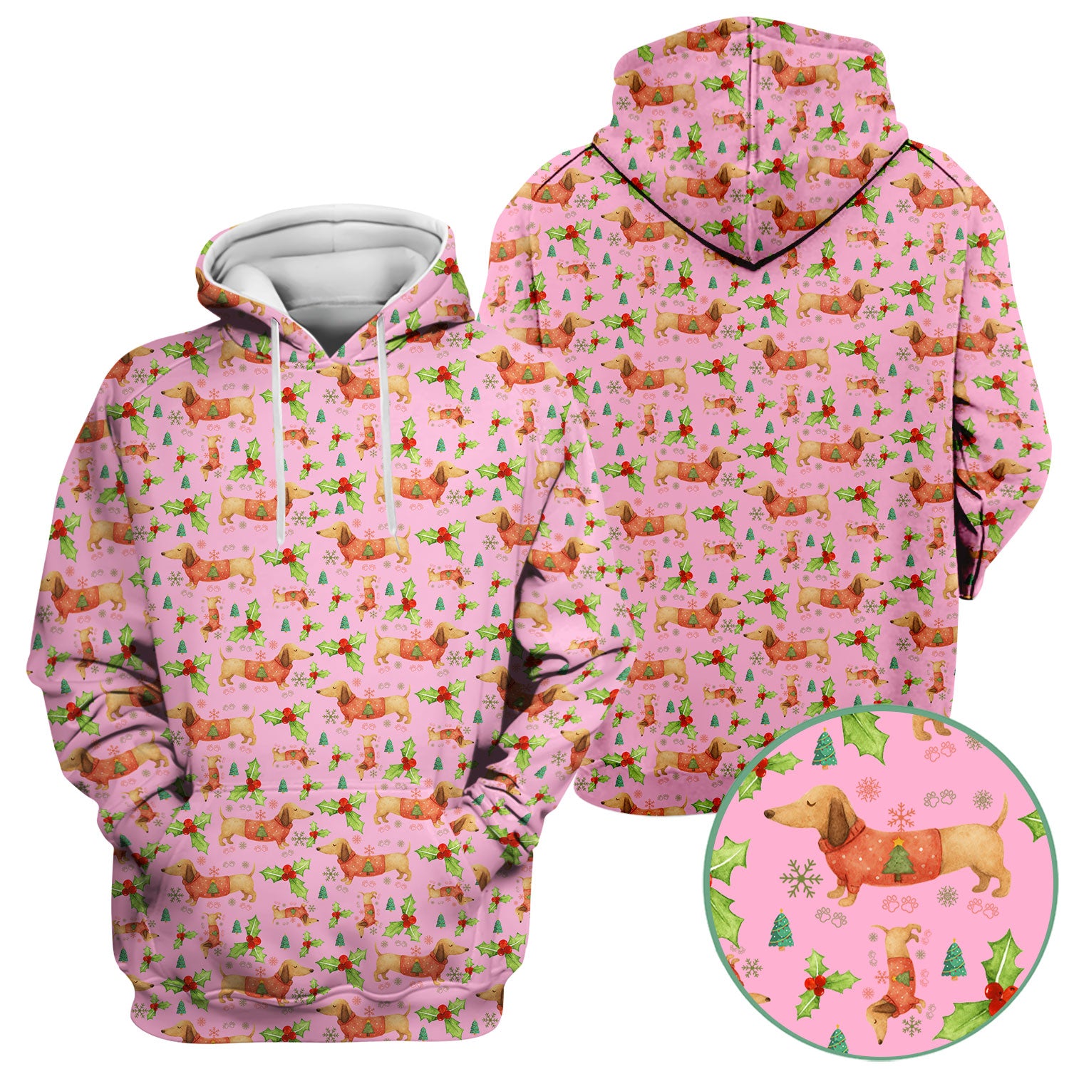 Cute Dachshund Christmas Scrub - Funny Sausage Dog Wiener Puppy Holiday Nurse Shirt - Xmas Medical Uniform Gift for RN CNA LPN