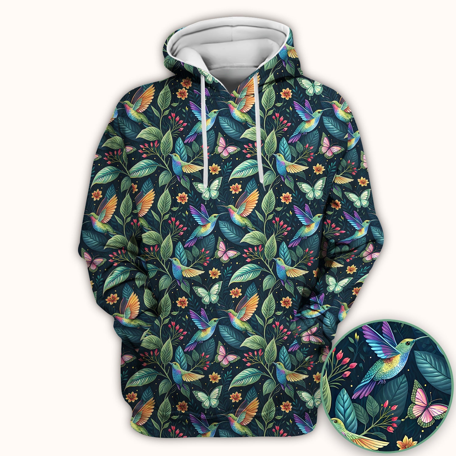 Vibrant Hummingbird Garden Nurse for RN, CNA, Botanical Medical Scrub Top, Comfortable Scrubs for Nurses
