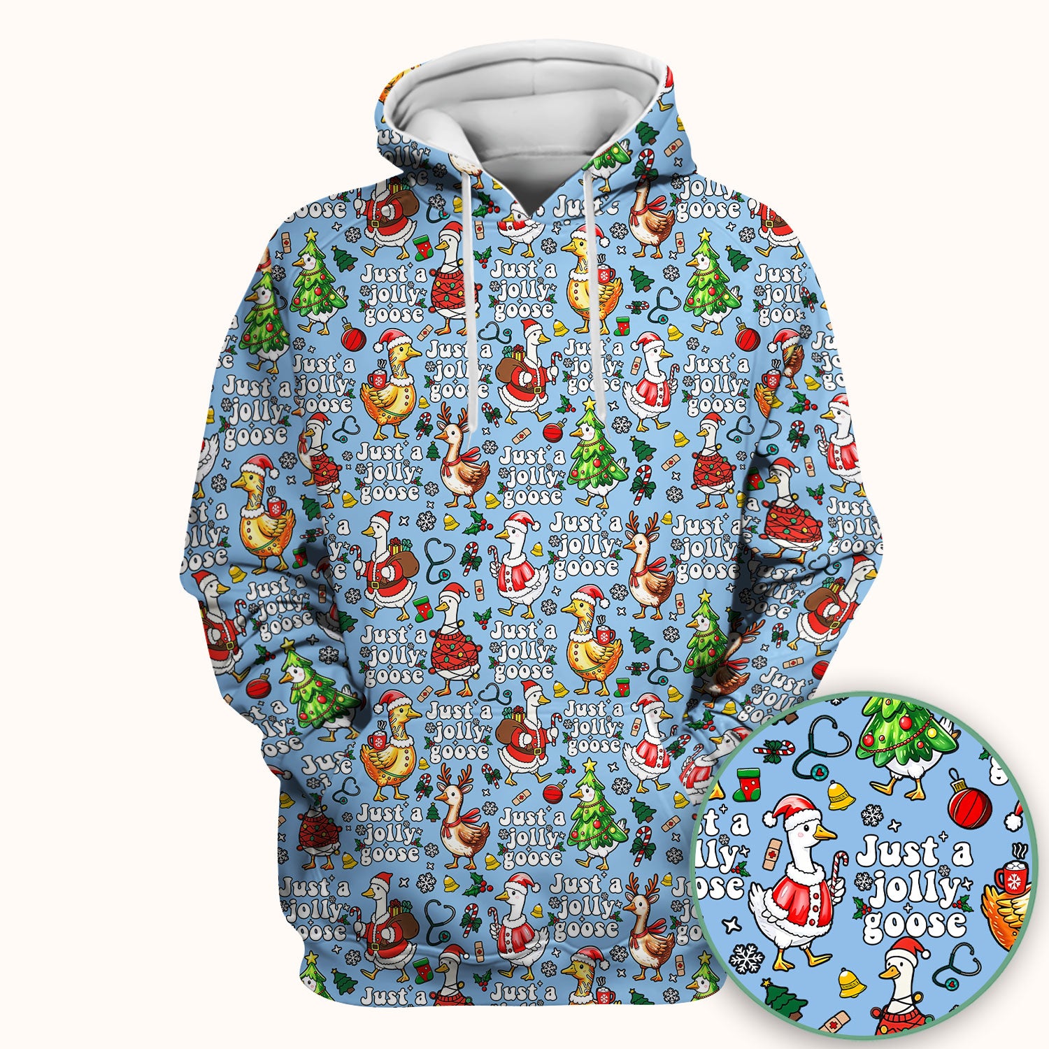 Christmas Goose Scrub Top for Nurse - Funny Jolly Holiday Medical Shirt for Women