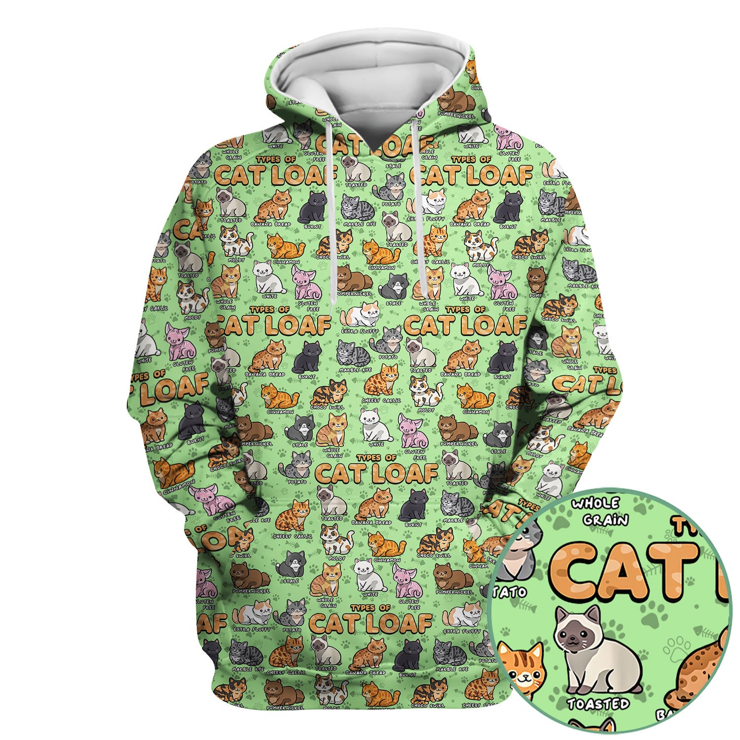Funny Cat Loaf Nurse Scrub Top - Cute Cat Lover Medical Shirt for Women - Types of Cat Loaf RN LPN CNA Uniform Gift