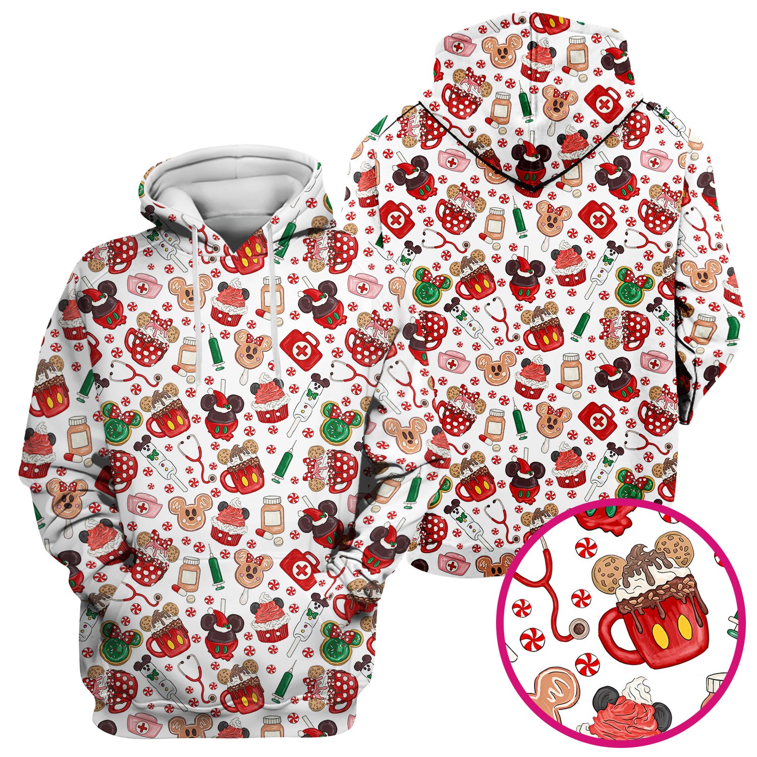 Funny Gingerbread Christmas Scrub Top - Cute Candy Cupcake Nurse Shirt - Holiday Medical Uniform RN CNA LPN