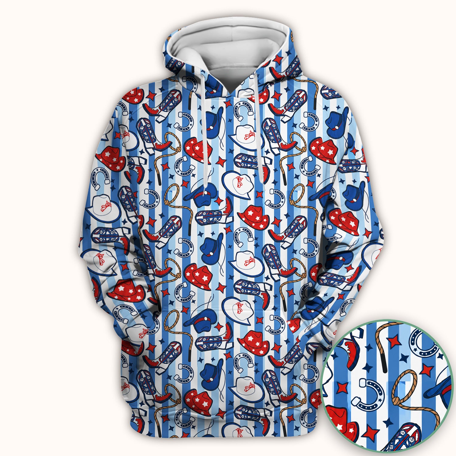 Western Cowboy Boots And Hats Print Scrub Top, Comfortable Scrubs for Nurses