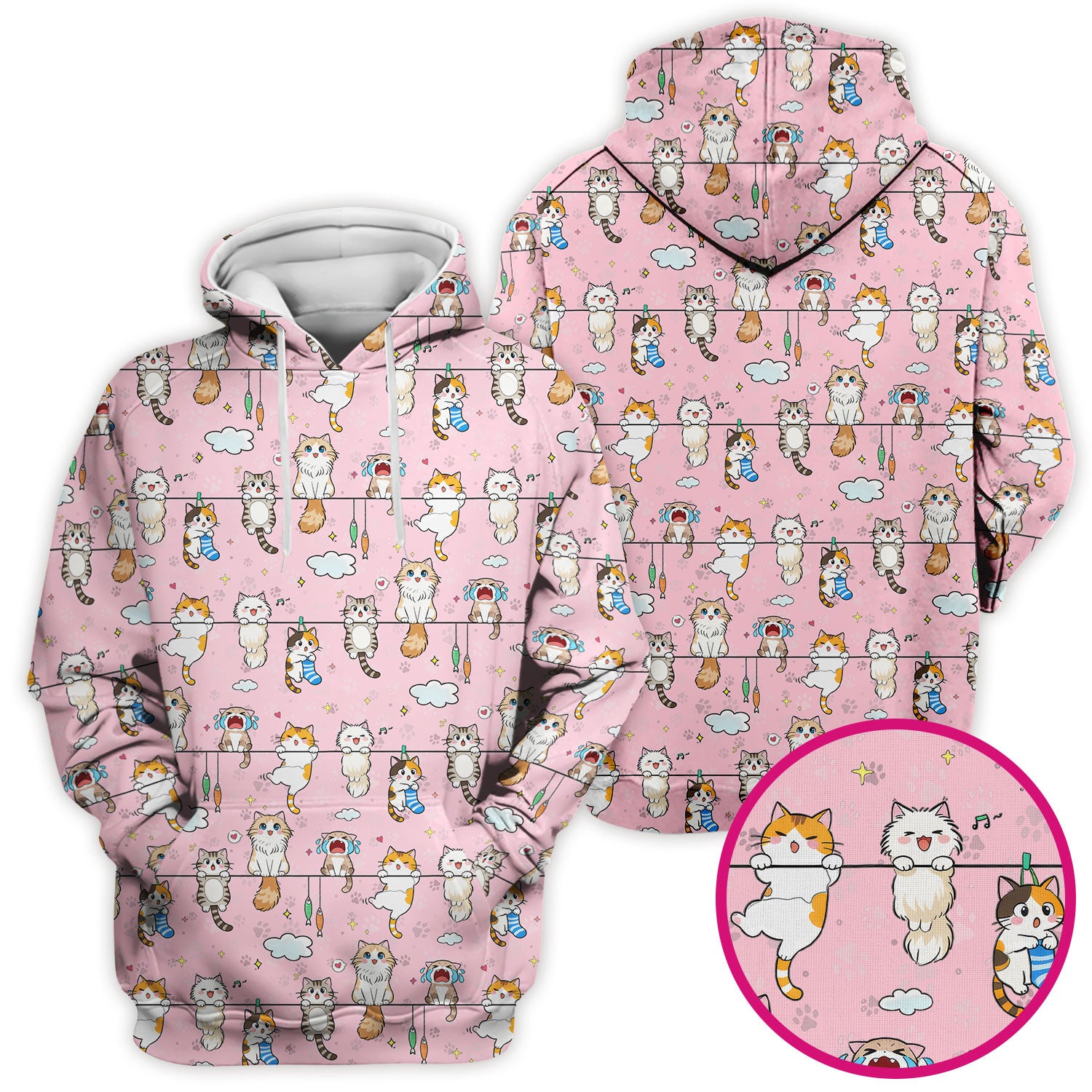 Funny Cats With Cute Expressions Pattern Scrubs Top, Comfortable Scrubs for Nurses
