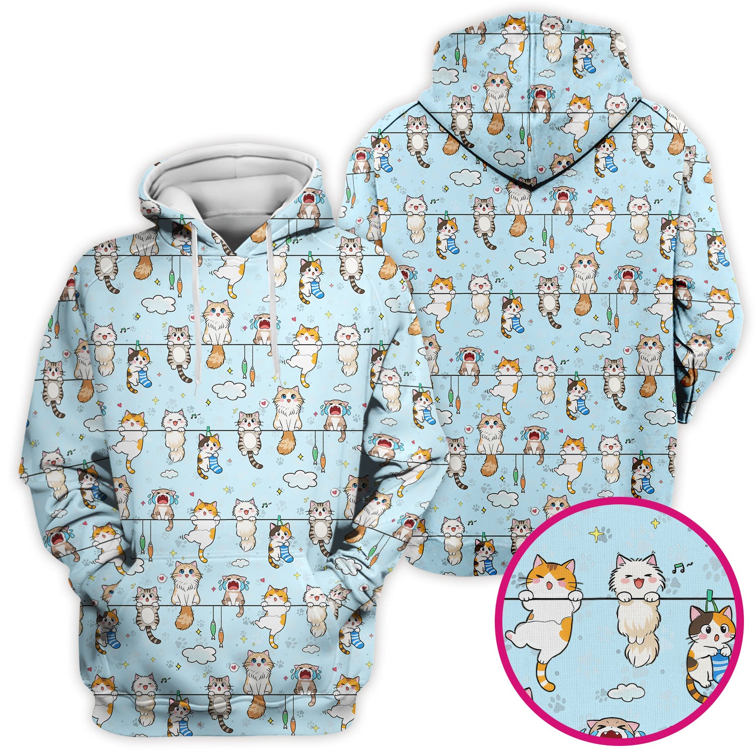 Funny Cats With Cute Expressions Pattern Scrubs Top, Comfortable Scrubs for Nurses