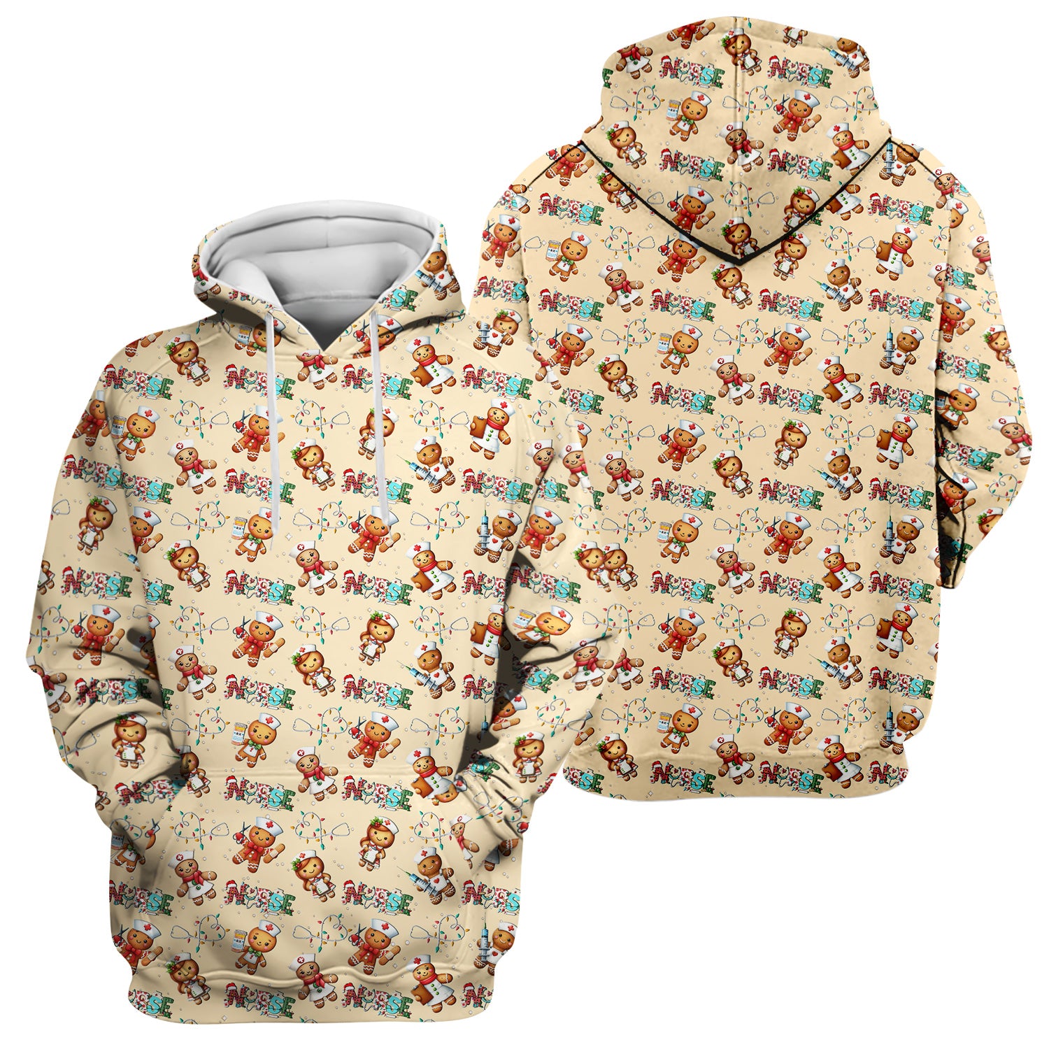 Gingerbread Cookie Christmas Scrub Top - Funny Holiday Nurse Shirt - Cute Medical Uniform for RN CNA LPN LVN EN