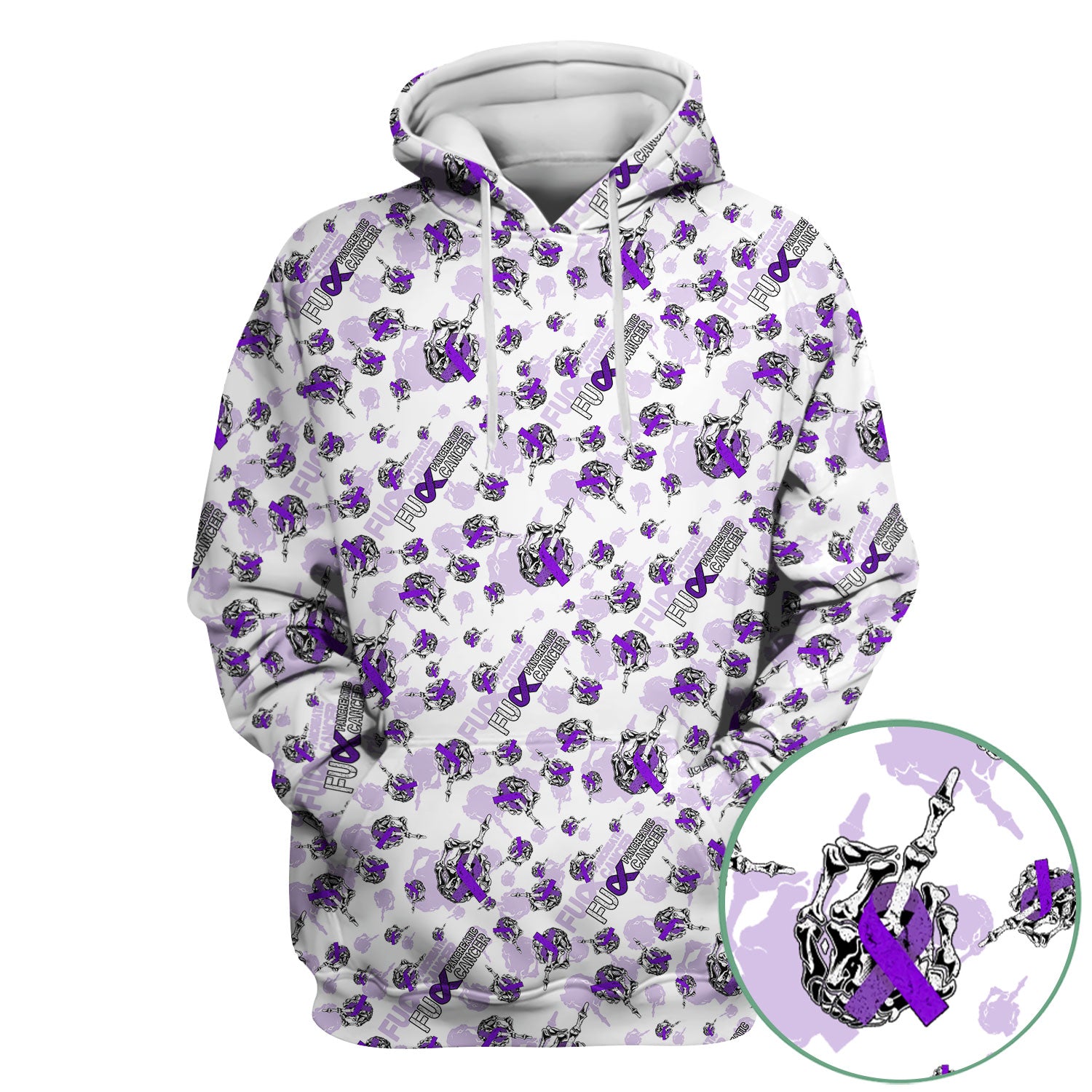Fuck Pancreatic Cancer Scrub Top - Purple Ribbon Awareness Nurse Shirt - Bold Medical Uniform Gift for Cancer Support Fighters
