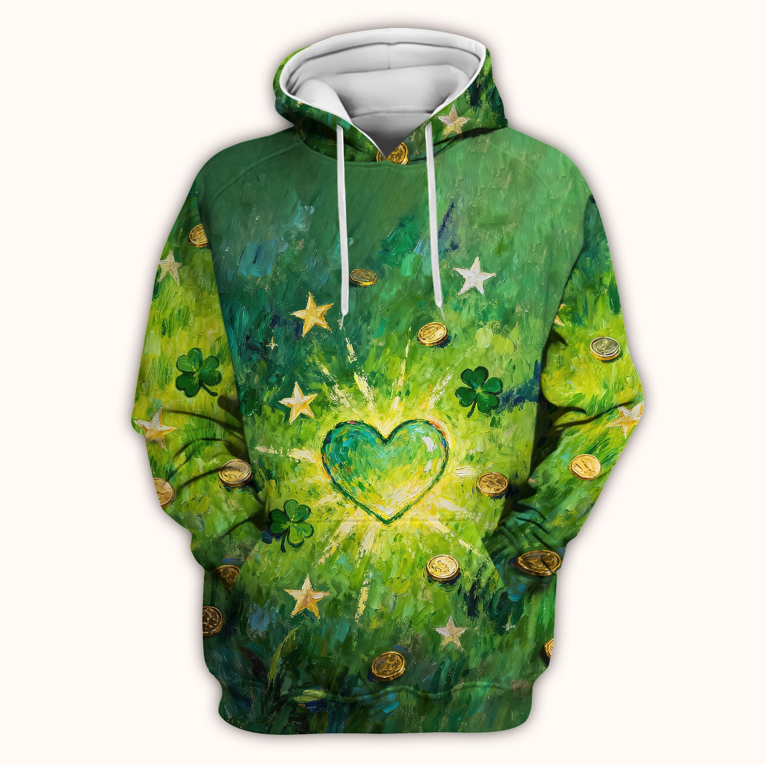 St. Patrick Lucky Shamrock Heart Scrub Top, Comfortable Scrubs for Nurses