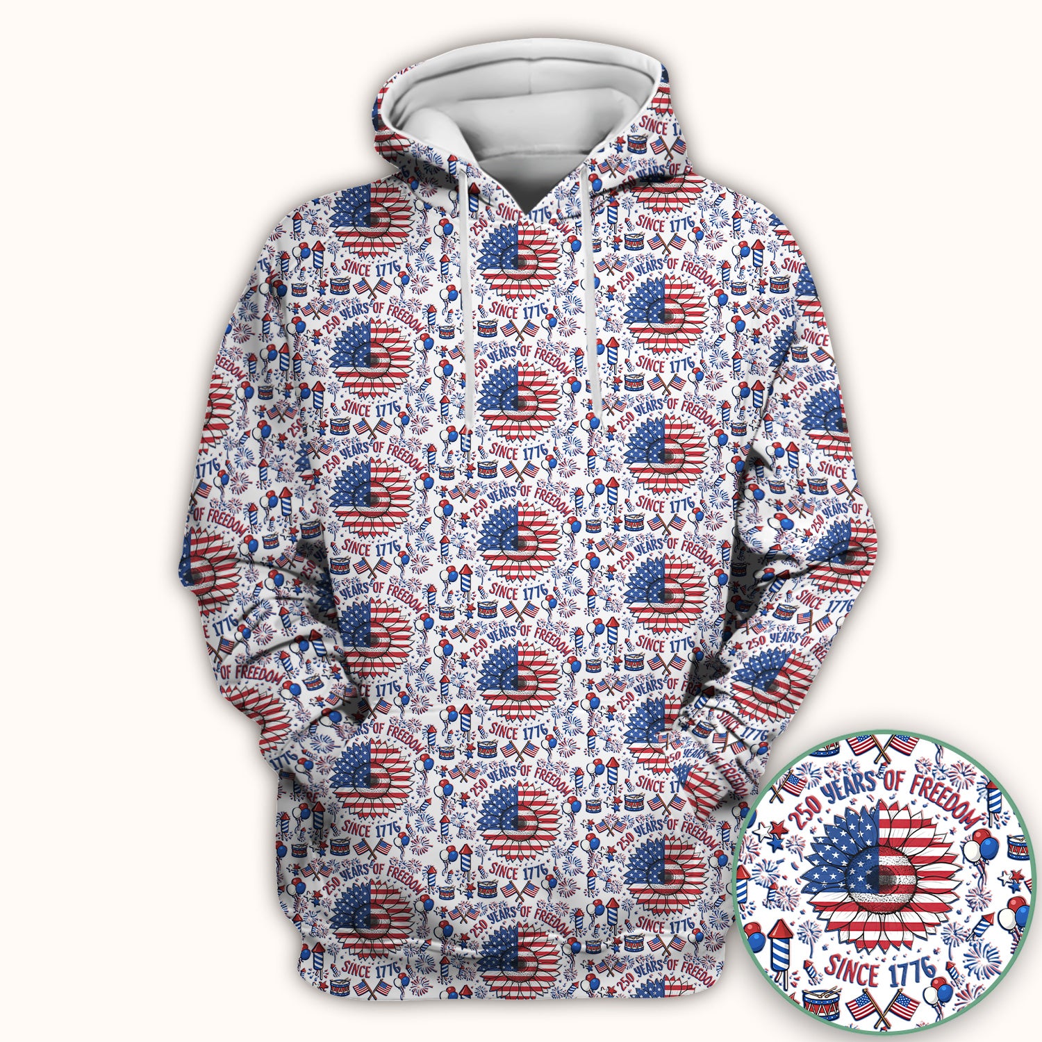 Festive Patriotic Sunflower American Flag Fireworks Pattern Scrub Top, Comfortable Scrubs for Nurses