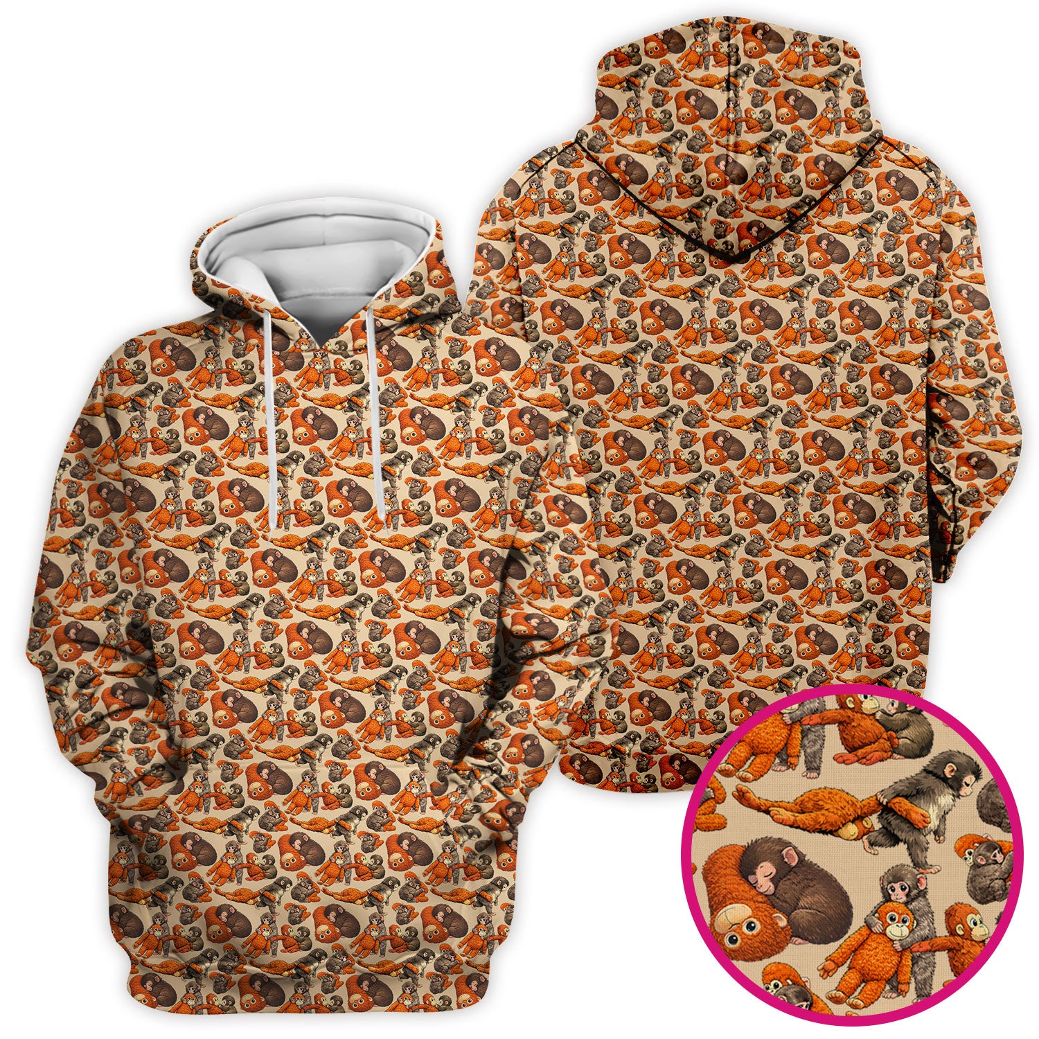 Funny Baby Monkeys With Cute Poses Pattern Scrubs Top, Comfortable Scrubs for Nurses