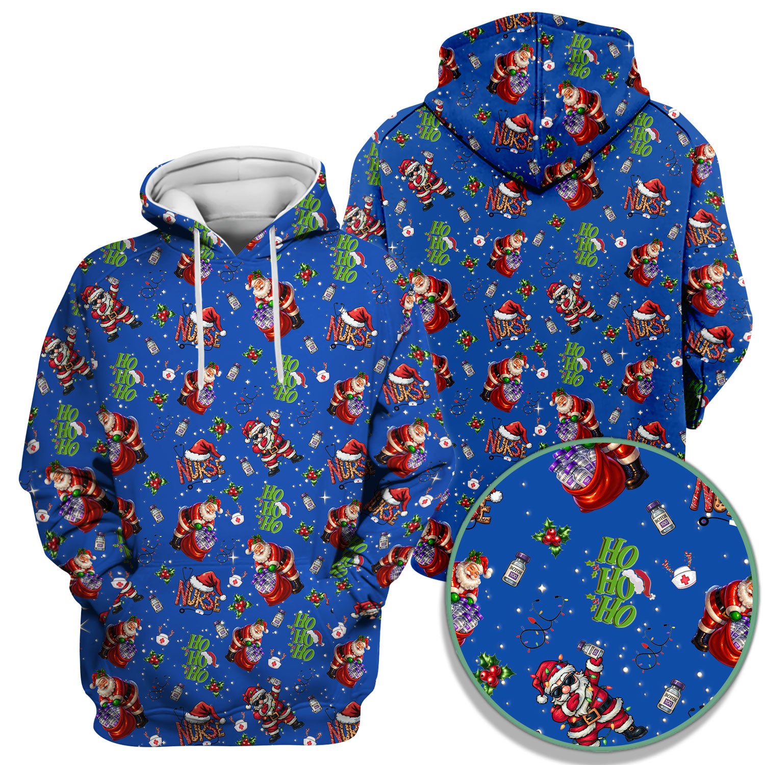 Santa Nurse Christmas Scrub Shirt - Funny Holiday Scrub Top Multi Colors - Cute Nursing Work Shirt with Pockets