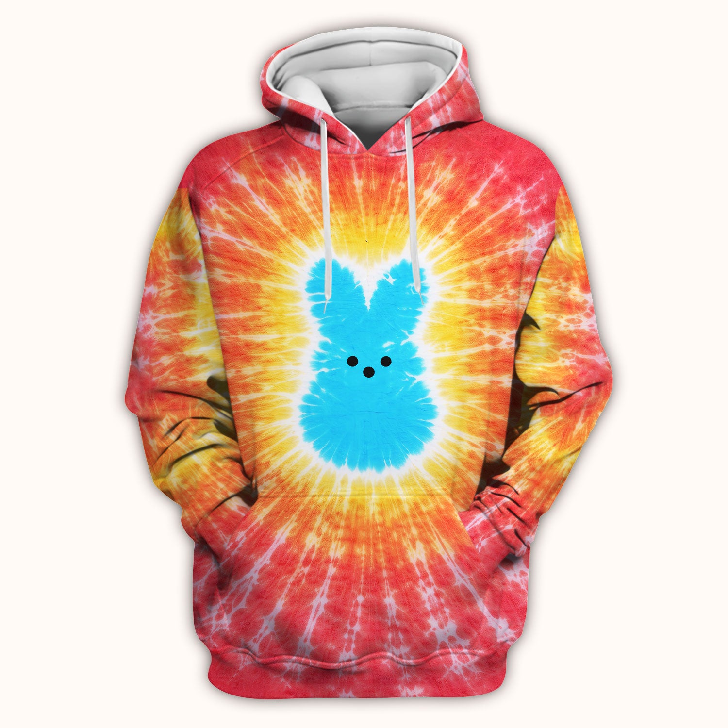 Easter Peep Tie Dye Scrub Top, Easter Bunny Nurse Shirt For Women, Breathable Fabrics Nursing Uniform