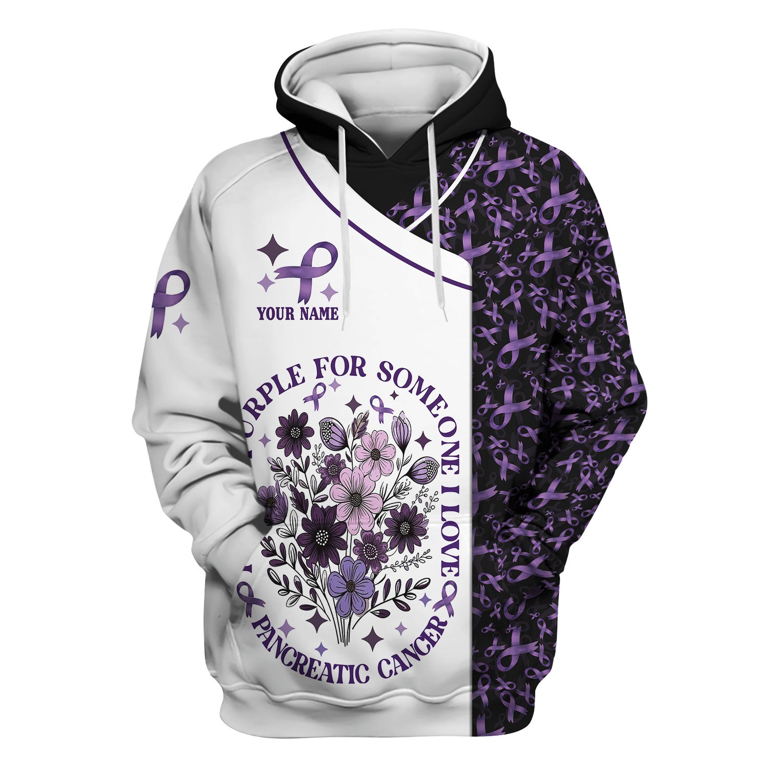 Custom Name Pancreatic Cancer Scrub Top - Awareness Nurse Shirt for Someone I Love - Personalized Gift for Fighters Survivors Supporters