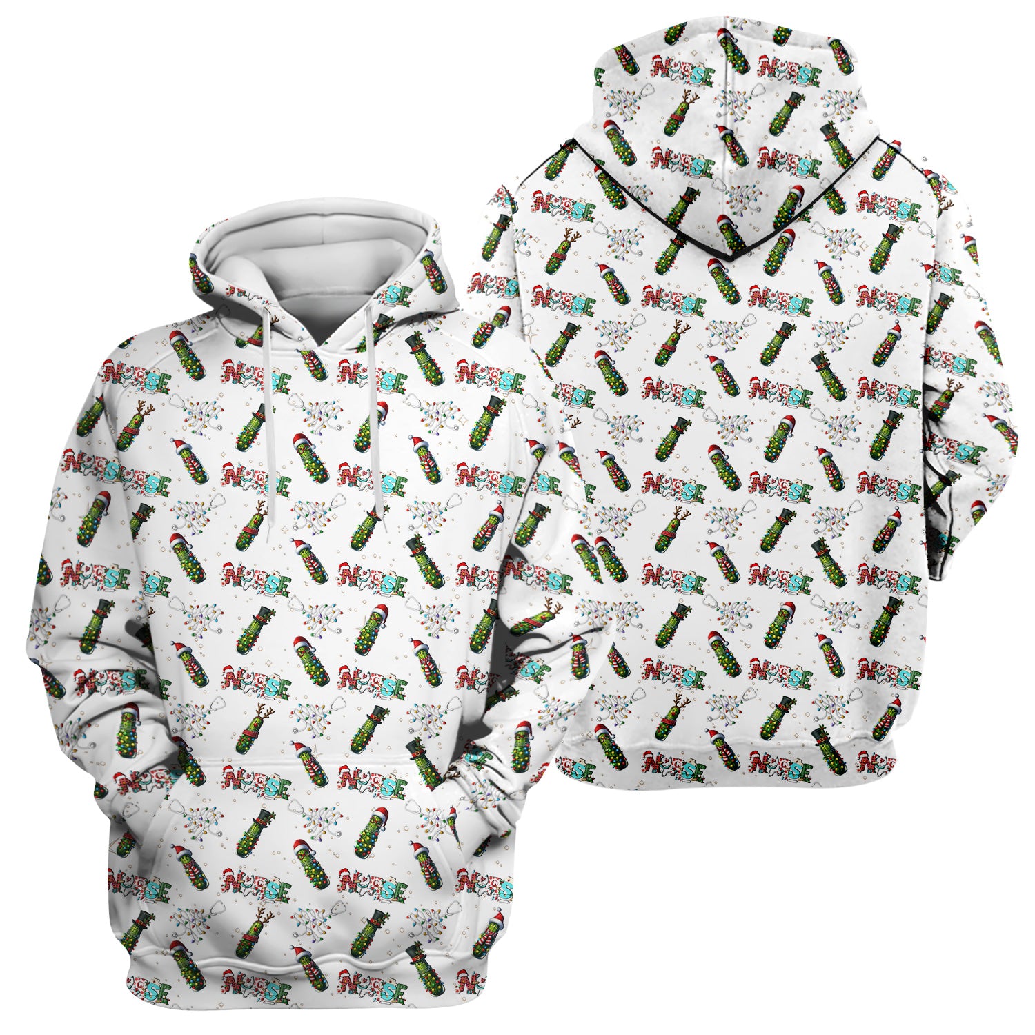 Funny Christmas Pickle Scrubs for Women - Festive Holiday Nurse Medical Uniform - Gift for RN CNA LPN LVN EN