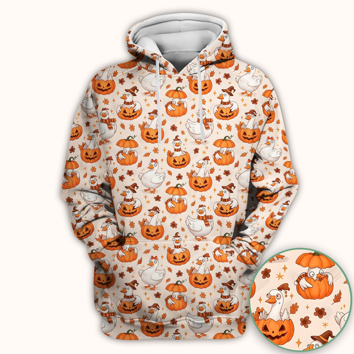 Cute Halloween Goose And Pumpkins Scrub Top, Comfortable Scrubs for Nurses