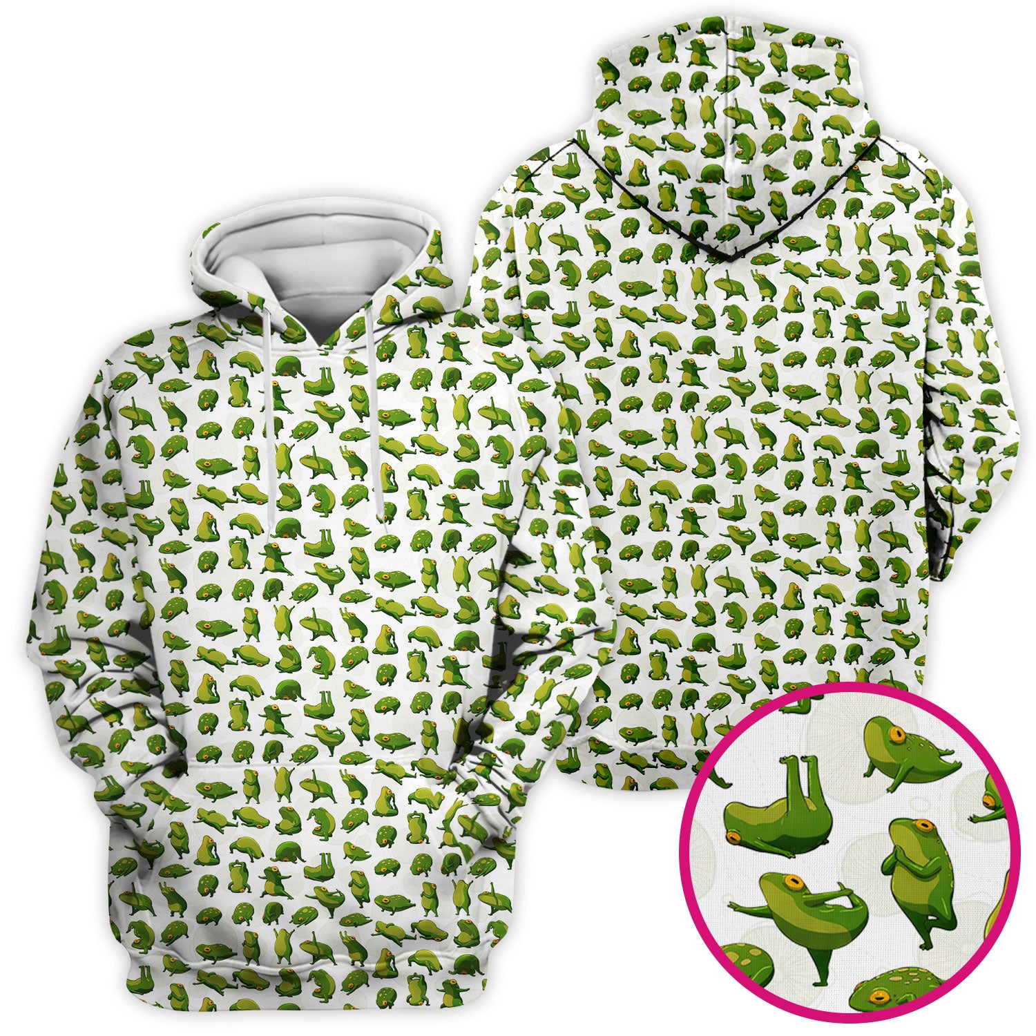 Cute Frog Cartoon Pattern Scrub Top, Comfortable Scrubs for Nurses