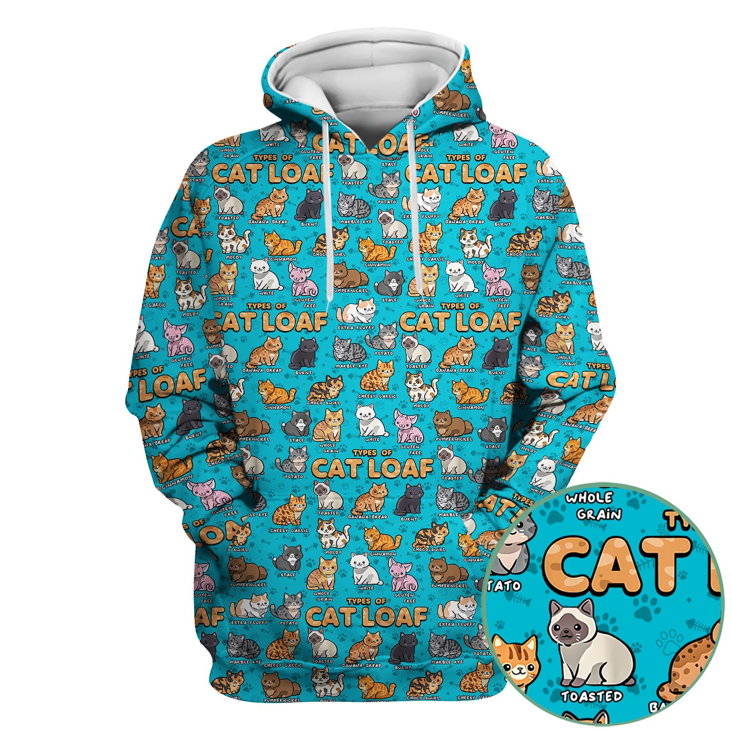 Cute Cat Scrub Top for Women - Funny Cat Loaf Print Nurse Shirt - Cat Lover Medical Uniform RN LPN CNA Gift