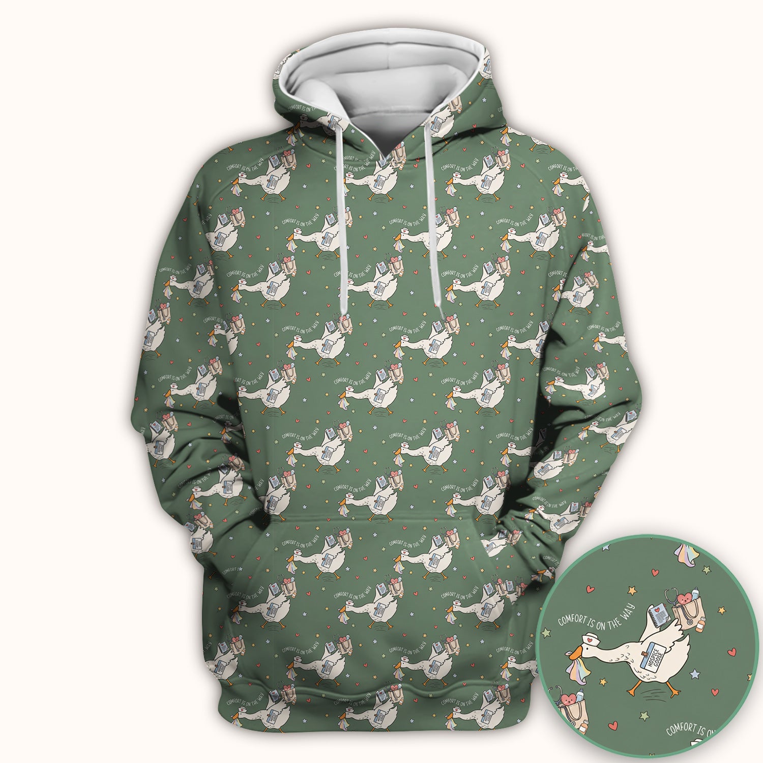 Cute Comfort Is On The Way Goose Scrub Top, Comfortable Scrubs for Nurses