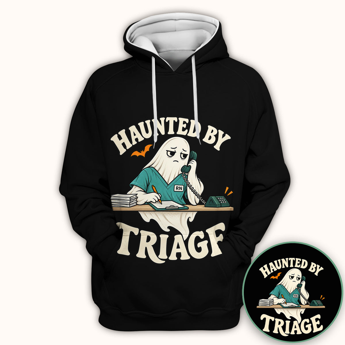 Funny Halloween Triage Nurse Ghost T-Shirt