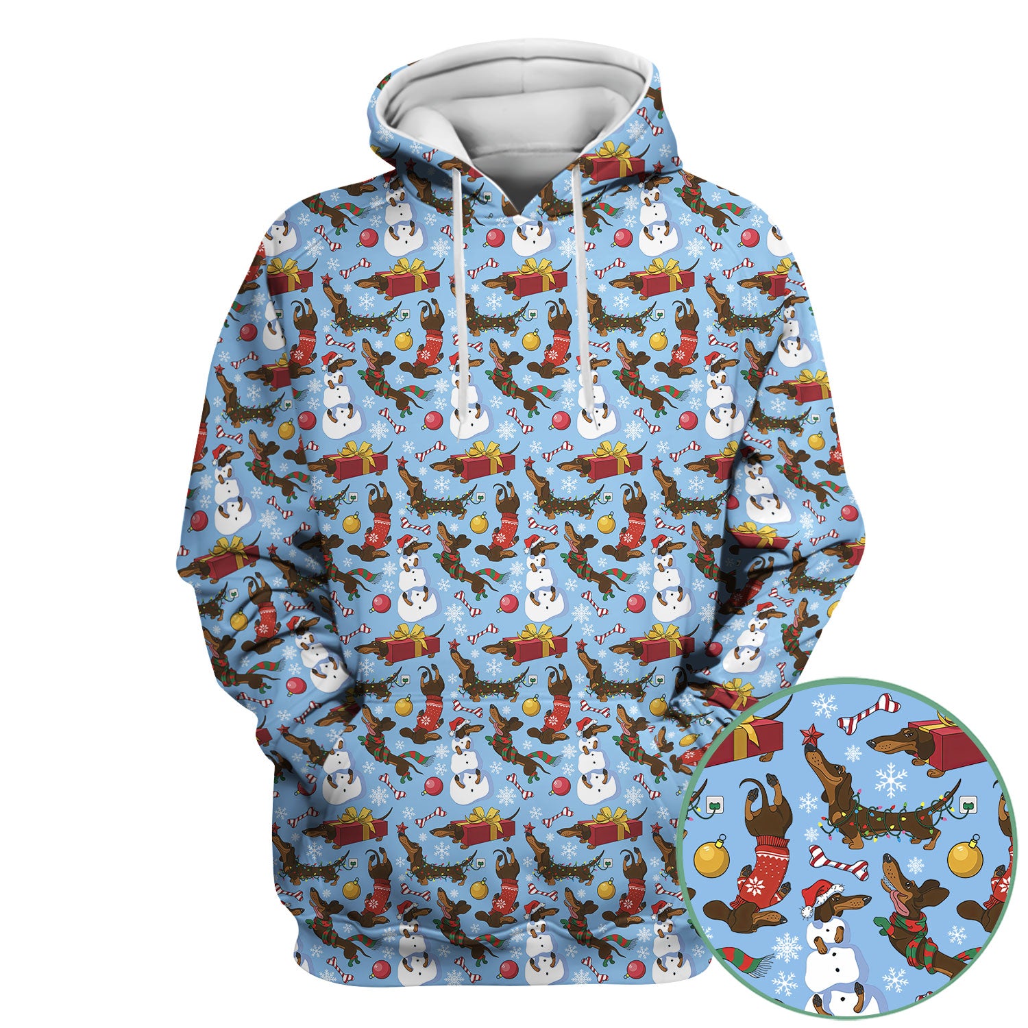 Christmas Nurse Scrubs for Women - Dachshund Dog & Snowman Print - Custom Multi Color Nursing Shirt Holiday Gift