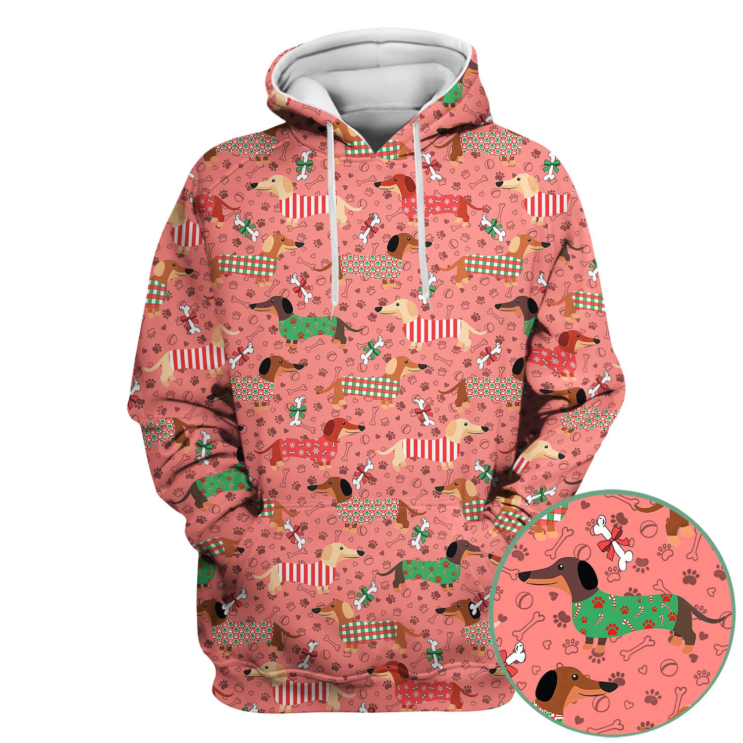 Christmas Dachshund Scrub Top for Nurses - Funny Wiener Dog Medical Shirt Multi Color - Cute Puppy Lover Gift for RN LPN CNA