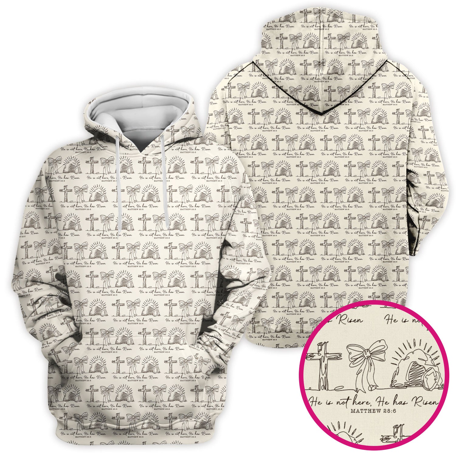 Christian Cross He Is Risen Pattern Scrubs Top, Comfortable Scrubs for Nurses