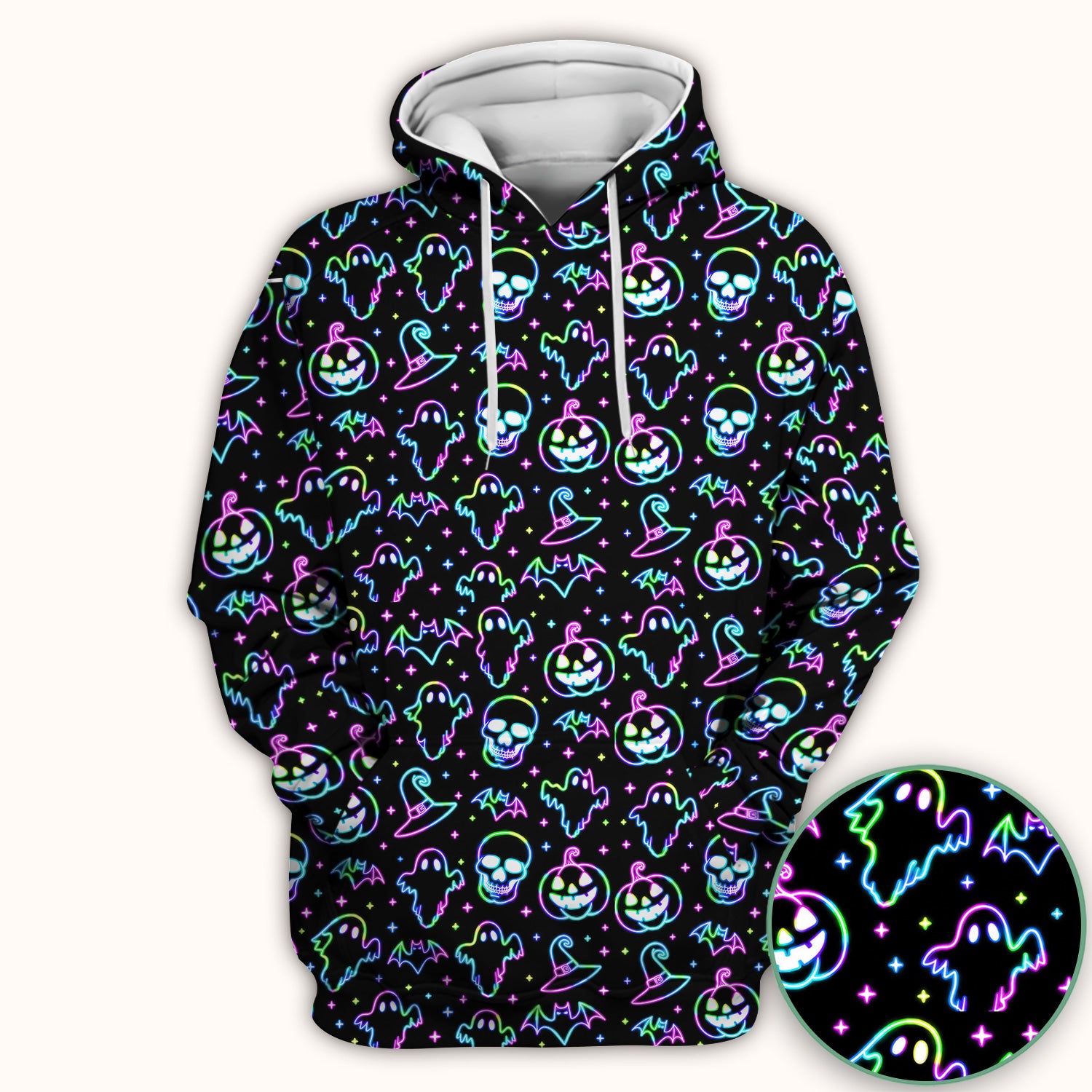 Pumpkin Skull Spooky Print Scrub Top, Comfortable Scrubs for Nurses