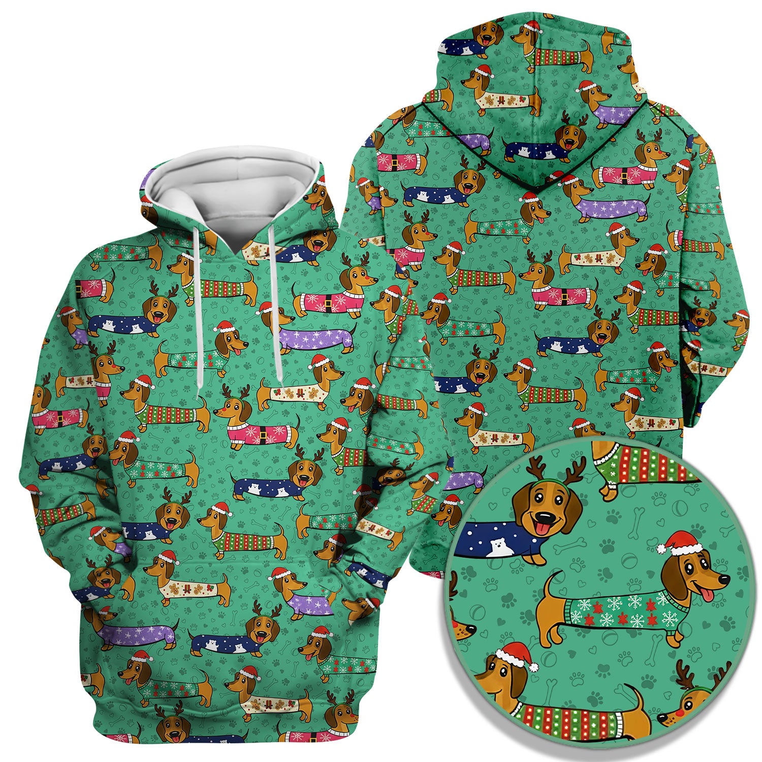 Christmas Dachshund Scrub Top for Women - Cute Dog Nursing Uniform with Pockets - Holiday Reindeer Wiener Dog Shirt - Funny Vet Tech Workwear