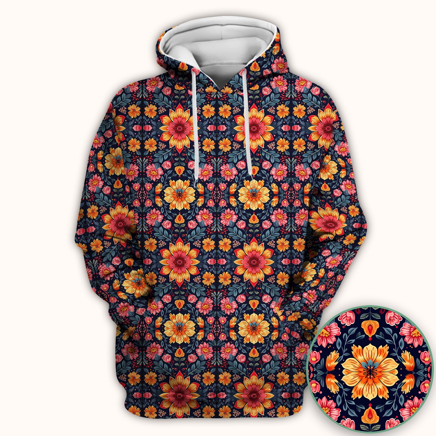 Elegant Dark Floral Pattern Scrub Top, Comfortable Scrubs for Nurses