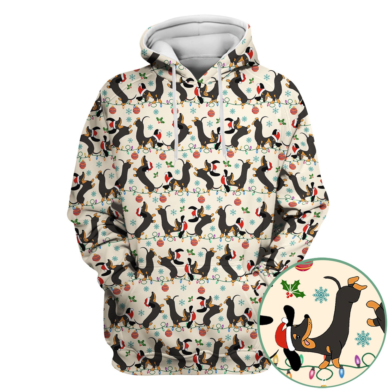 Christmas Dachshund Scrub Top - Cute Wiener Dog Holiday Nurse Shirt for Women - Festive Medical Uniform for RN CNA LPN