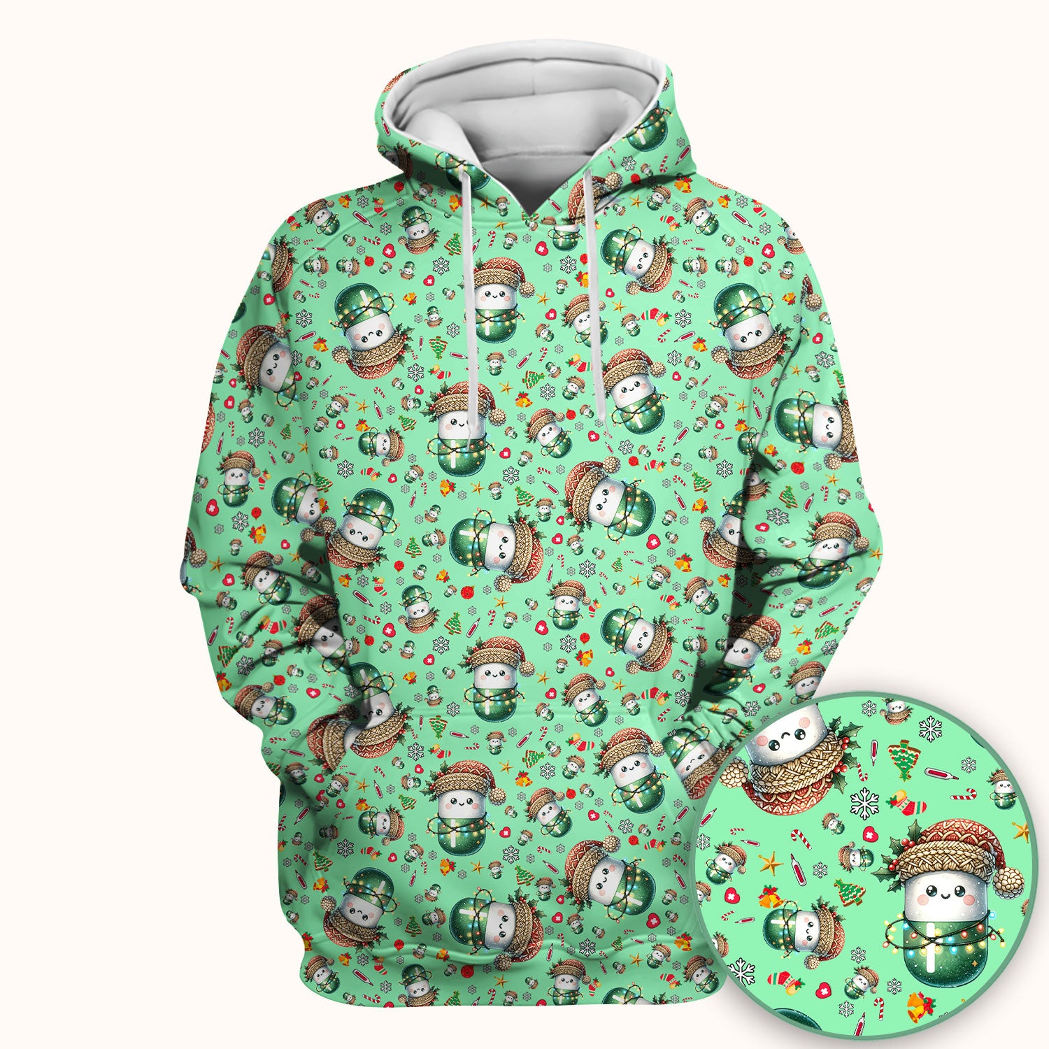 Pharmacy Tech Christmas Scrub Top – Cute Green Snowman Print Nurse Outfit – Funny Holiday Medical Uniform for Pharmacists
