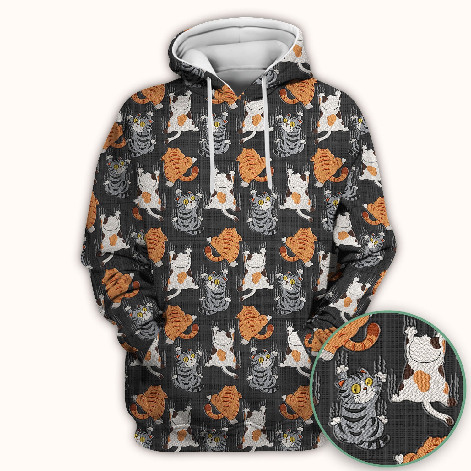 Cute Cat Pattern Nurse Scrub Top, Cats Medical Pattern Shirt, Breathable Fabrics Nursing Uniform