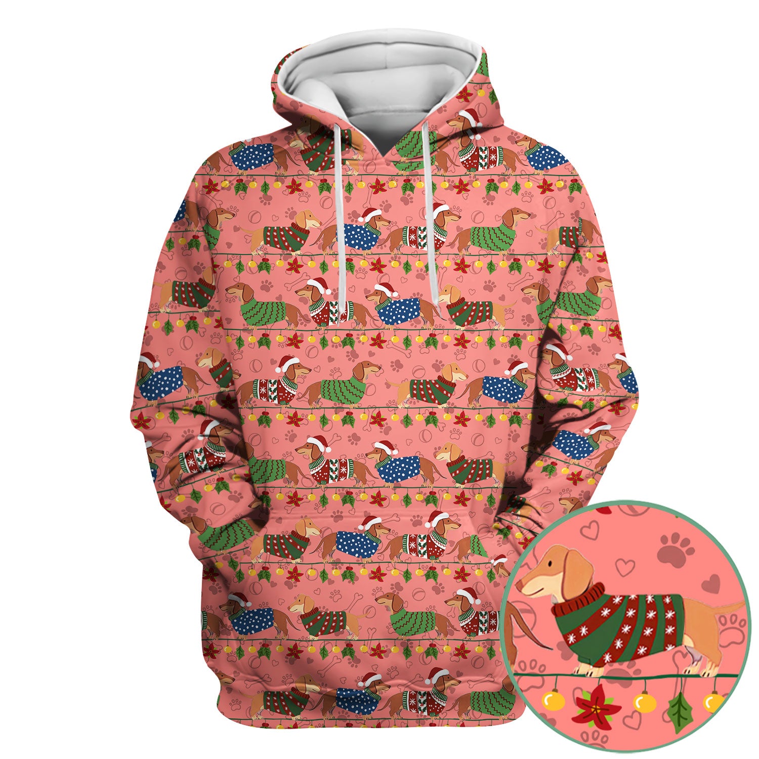 Holiday Wiener Dog Nurse Scrub Top - Festive Sausage Dog Christmas Medical Shirt for RN CNA LPN Women