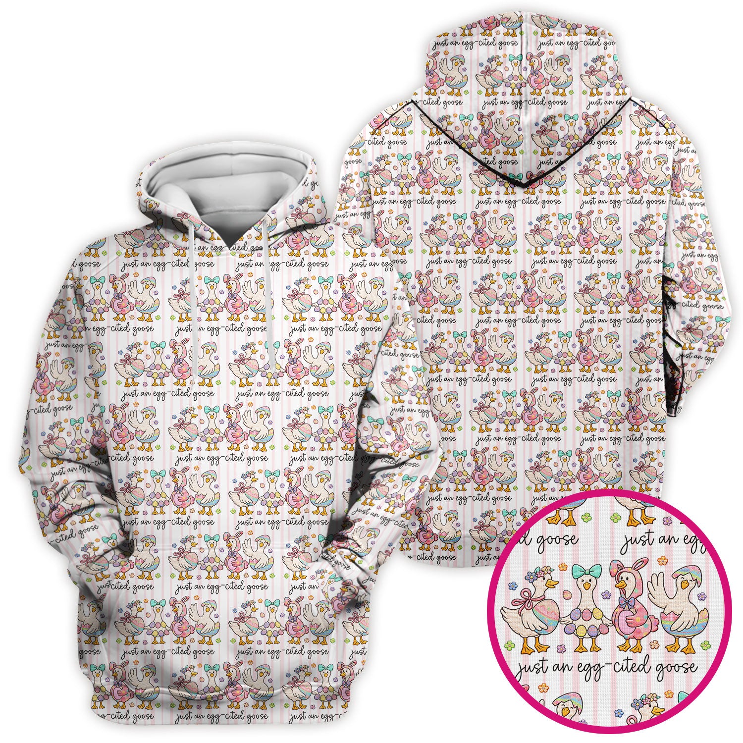 Cute Easter Goose Egg Pattern Scrubs Top, Breathable Fabrics Nursing Uniform