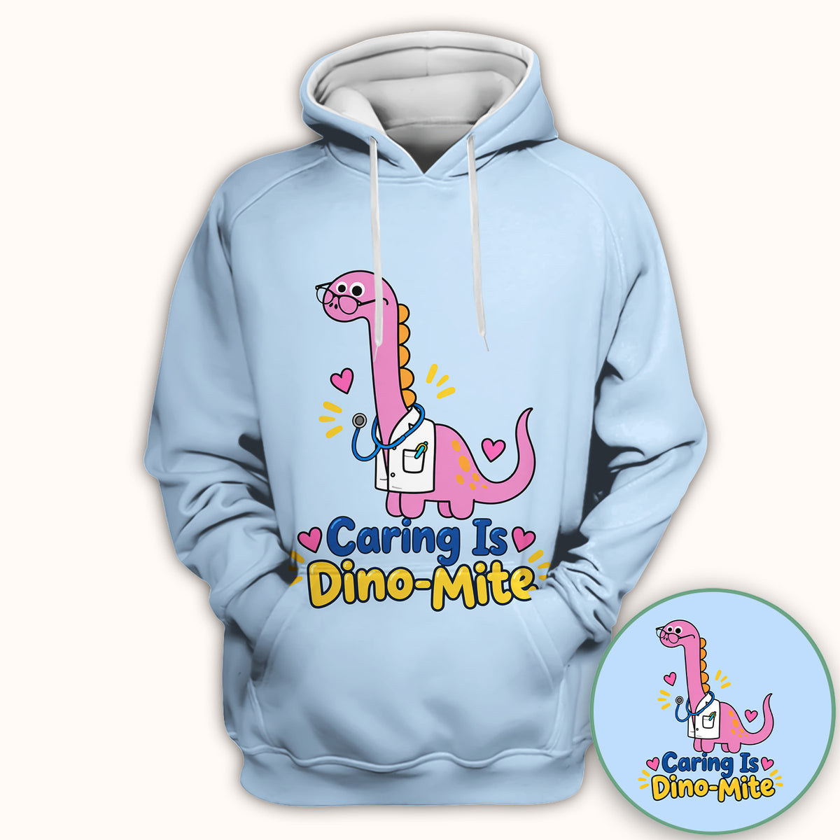 Caring Is Dino-Mite Dinosaur T-Shirt