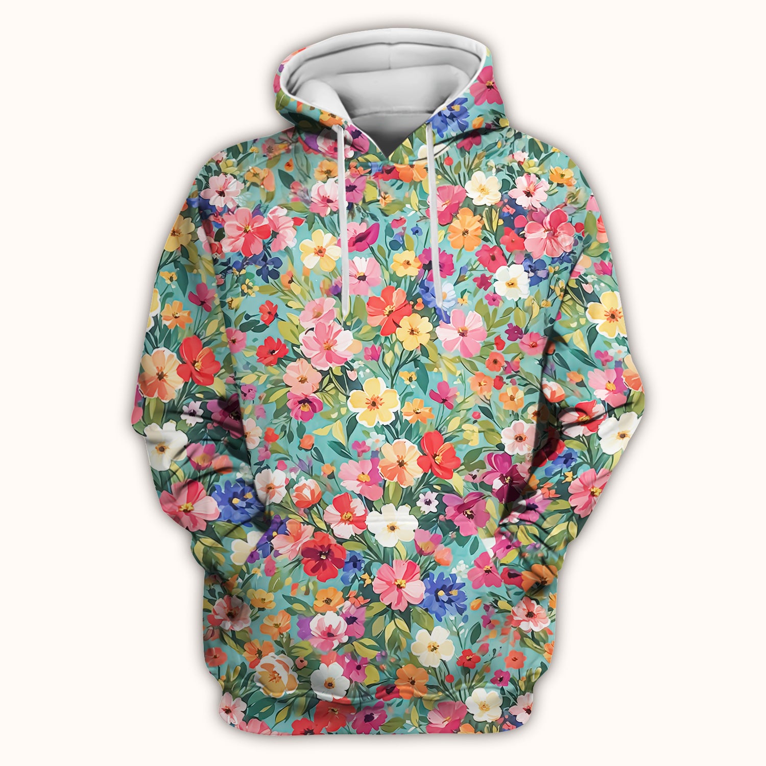 Colorful Wildflower Garden Bloom Scrub Top, Comfortable Scrubs for Nurses