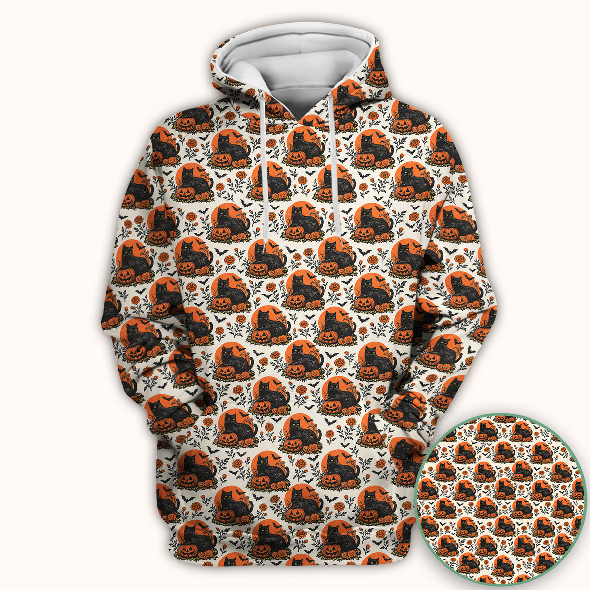 Halloween Black Cat Energy Pattern Scrub Top, Comfortable Scrubs for Nurses
