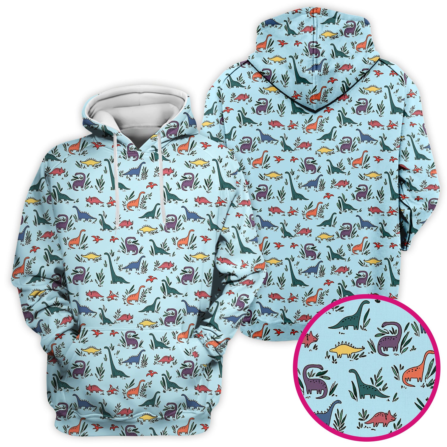 Cute Dinosaur Leafy Garden Pattern Scrub Top, Comfortable Scrubs for Nurses
