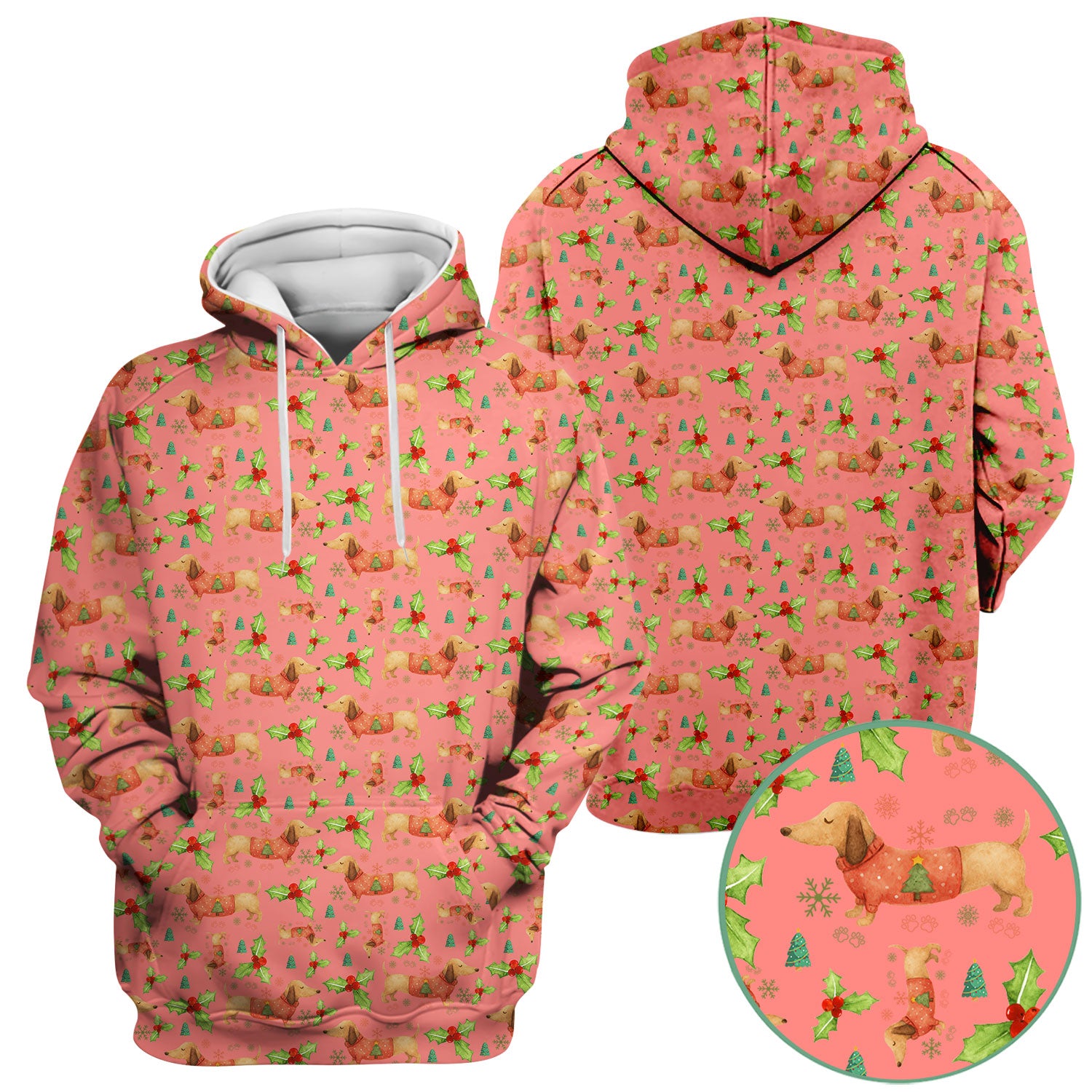 Festive Holiday Dachshund Scrub Top - Funny Sausage Dog Christmas Shirt - Wiener Puppy Lover Gift for RN CNA LPN