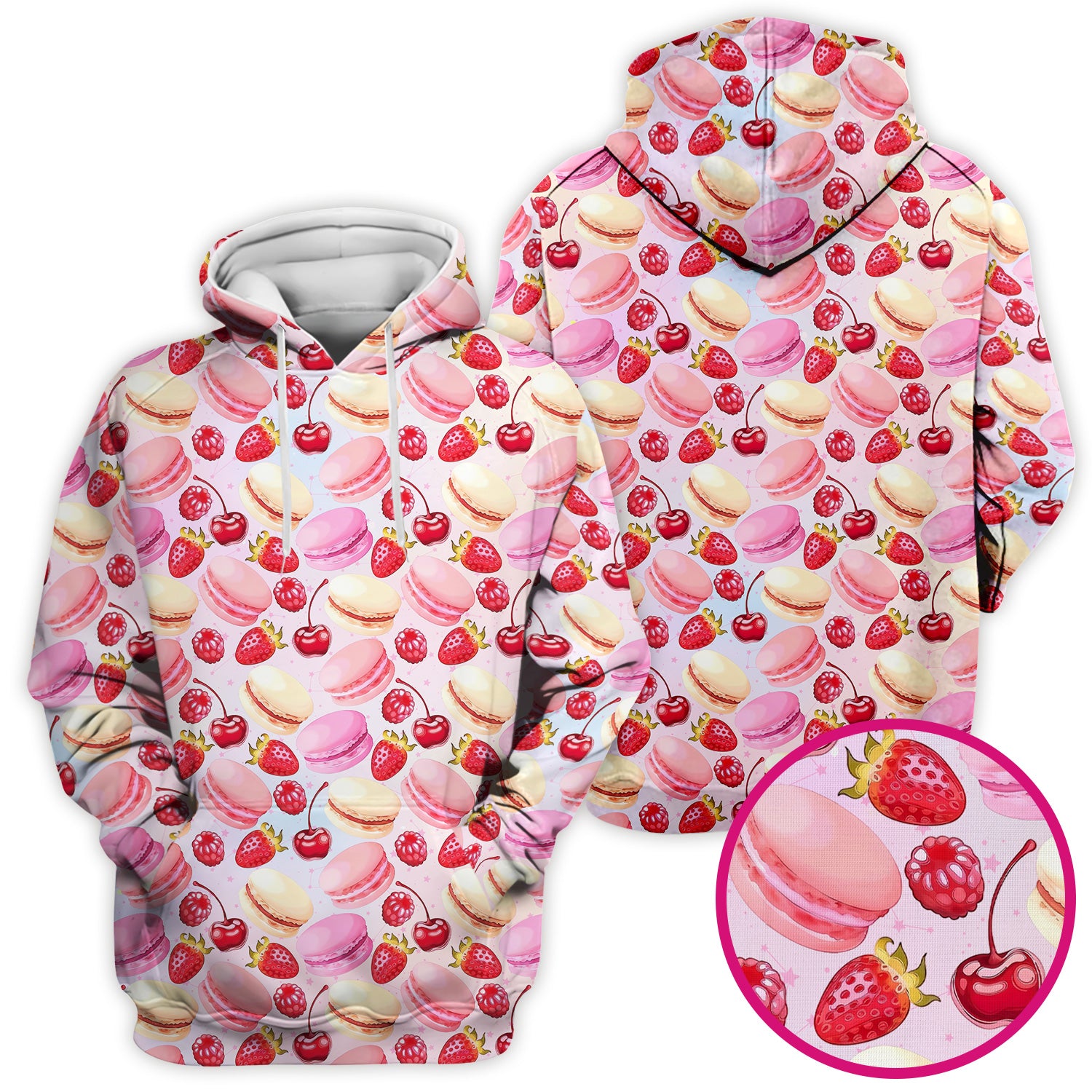 Sweet Dessert Pattern Scrub Top, Breathable Fabrics Nursing Uniform