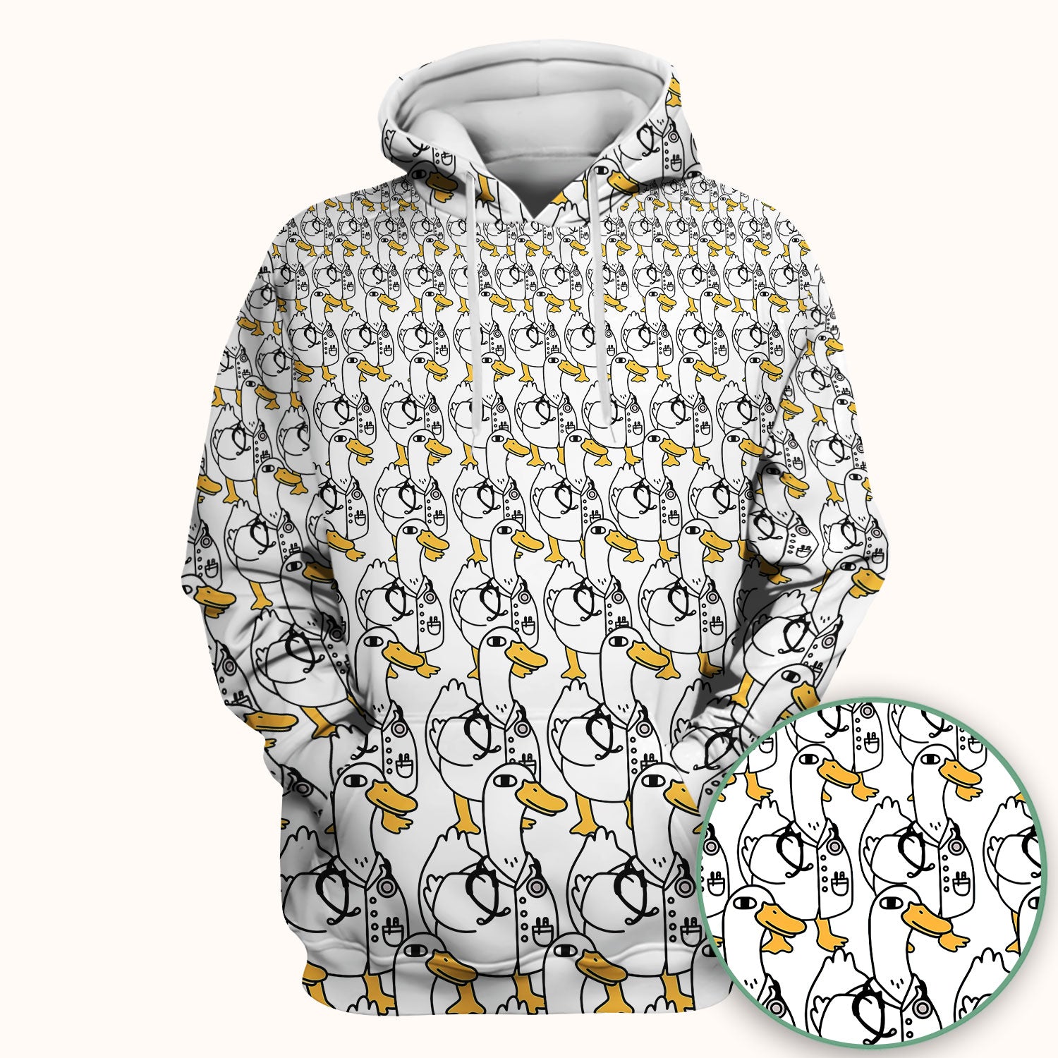 Funny Duck Scrub Top for Women - I'm a Doctor Shirt - Cute Duck In The Row - Breathable Fabrics Nursing Uniform
