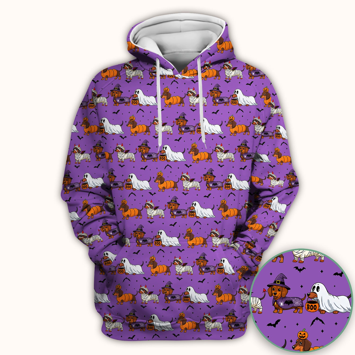 Halloween Dachshund for Veterinary Staff Scrub Top, Comfortable Scrubs for Nurses