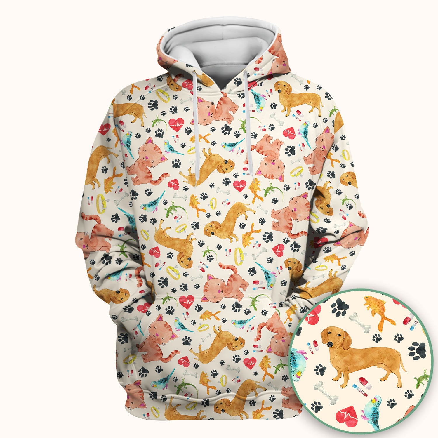 Cat Dog Veterinary Scrub Top - Cute Animal Paw Print Medical Shirt - Adorable Nurse Scrubs for Women RN CNA Vet Tech
