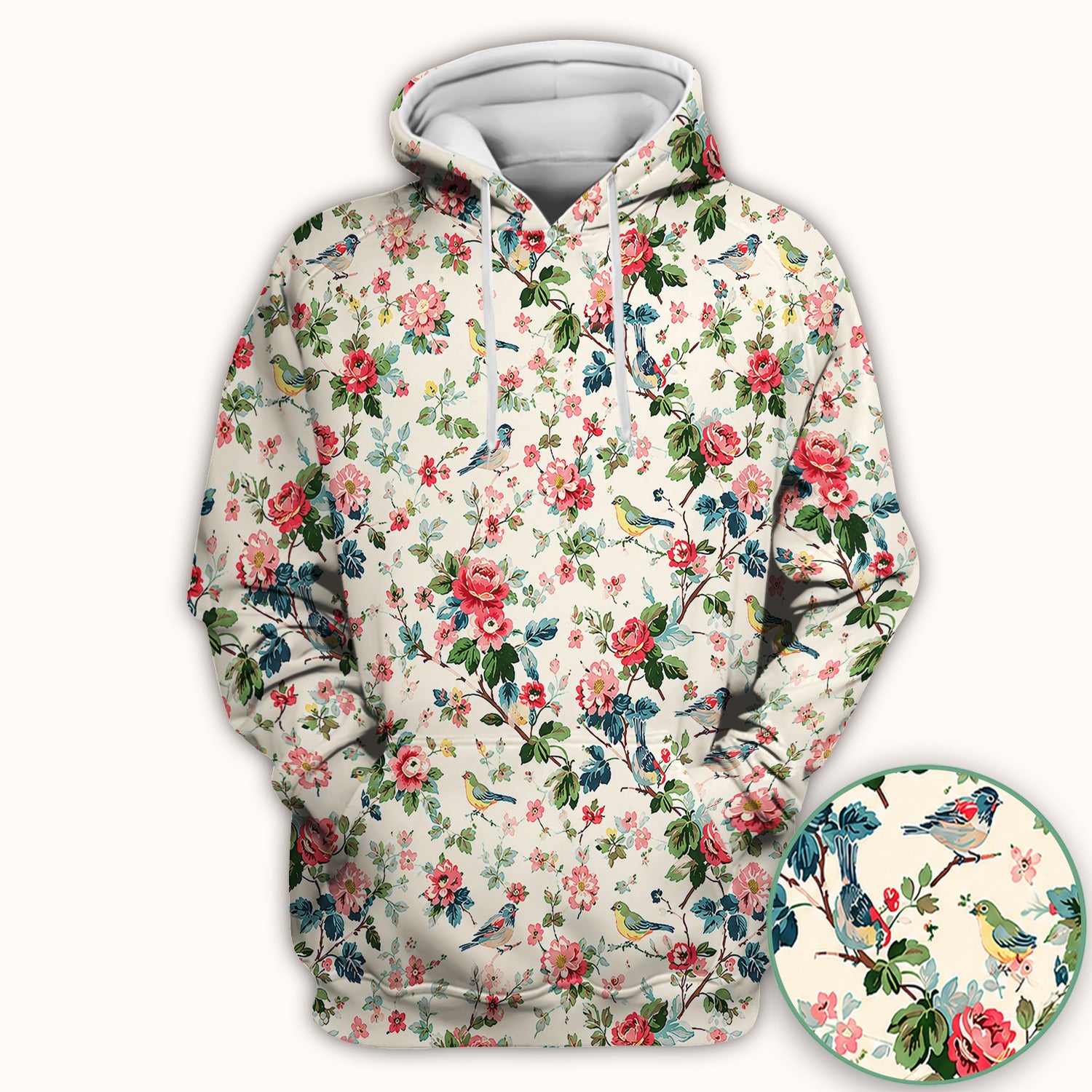 Songbird Rose Garden Pattern Scrub Top, Comfortable Scrubs for Nurses