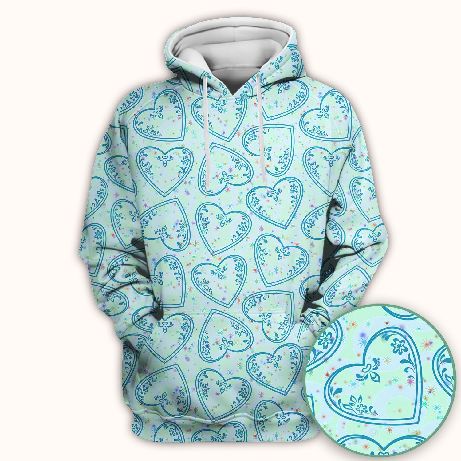 Valentine Heart Scrub Top For Women, Hearts Pattern Nurse Shirt, Comfortable Scrubs For Nursing