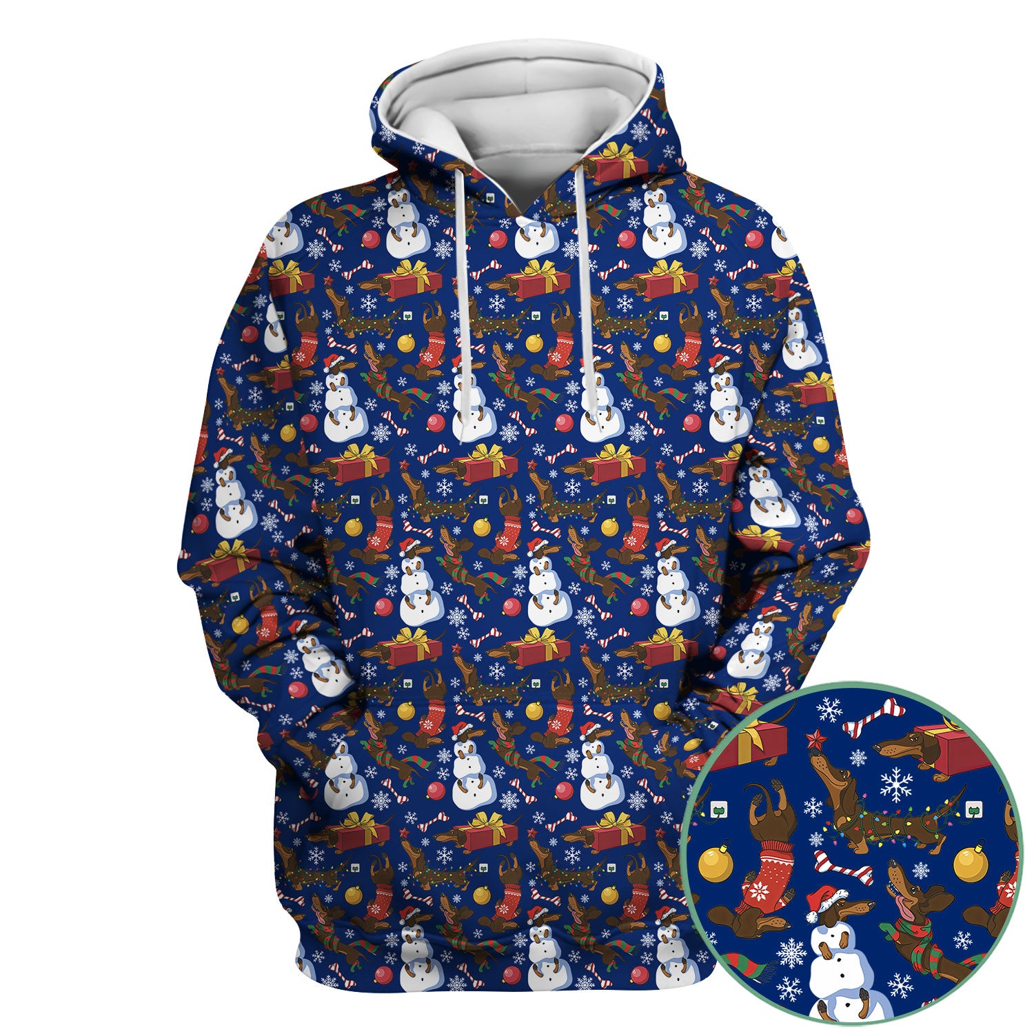 Custom Nurse Scrubs for Women - Christmas Dachshund Dog & Snowman Print - Multi Color Nursing Shirt Holiday Gift for Nurses