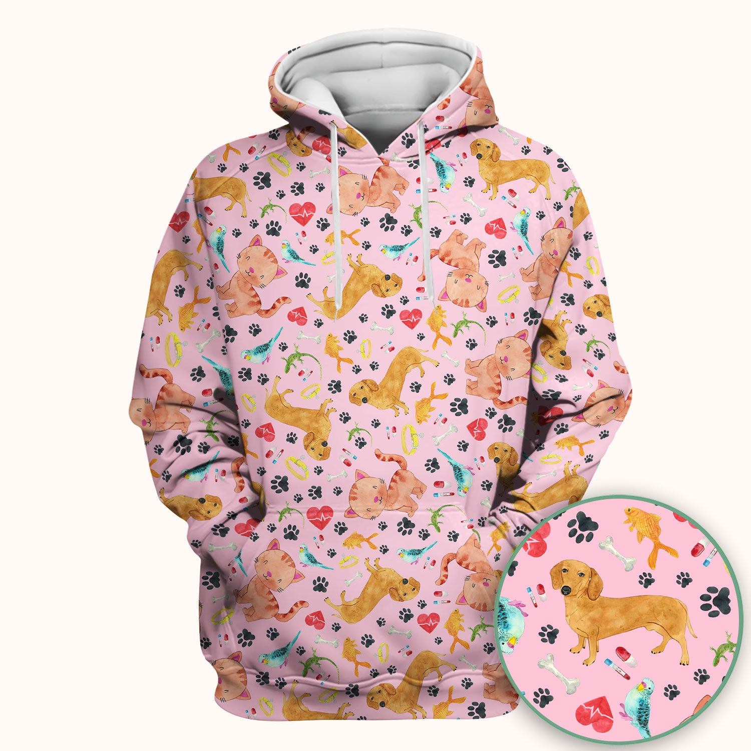 Cat Dog Veterinary Scrub Top - Cute Animal Paw Print Medical Shirt - Adorable Nurse Scrubs for Women RN CNA Vet Tech