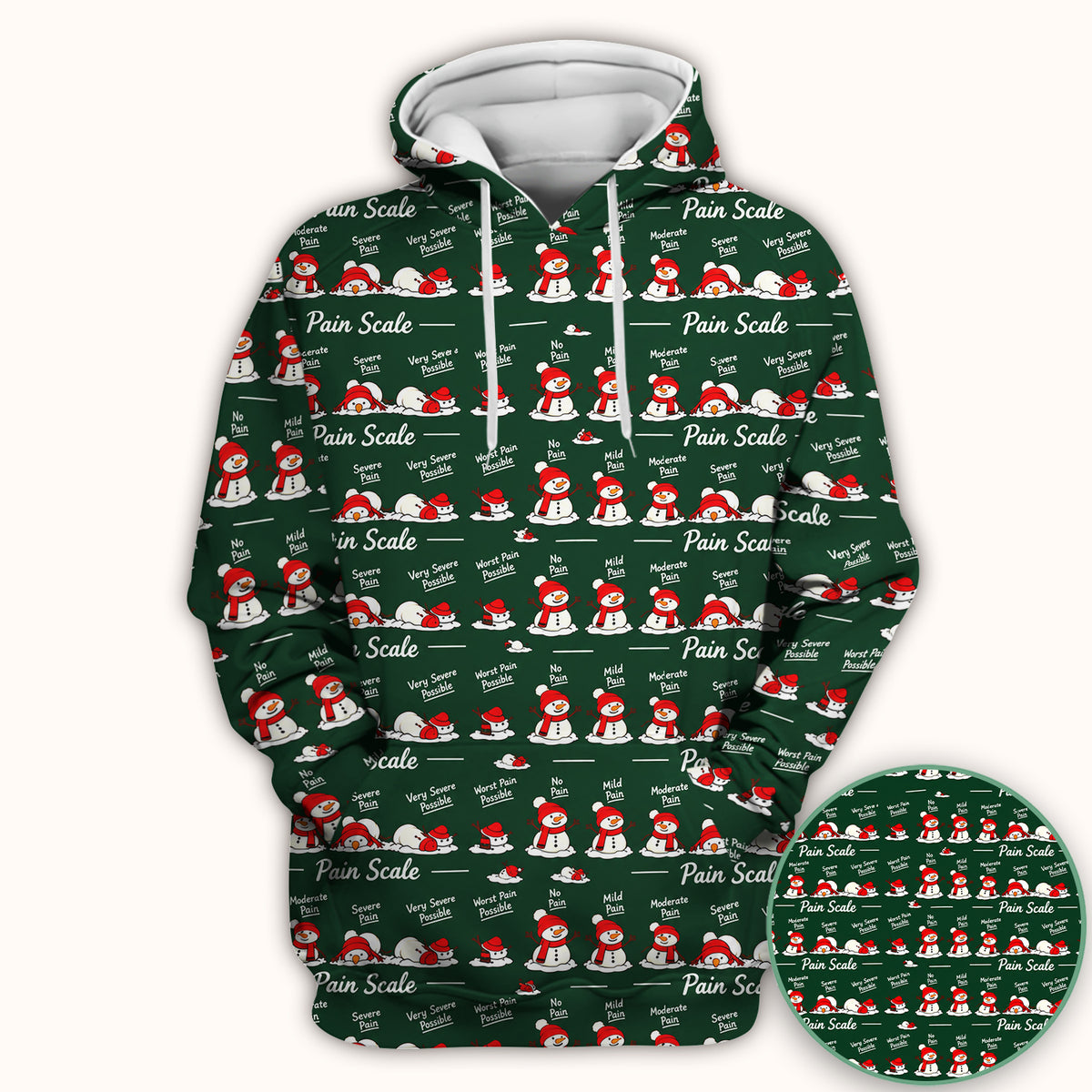 Funny Christmas Snowman Pain Scale Scrub Top, Comfortable Scrubs for Nurses