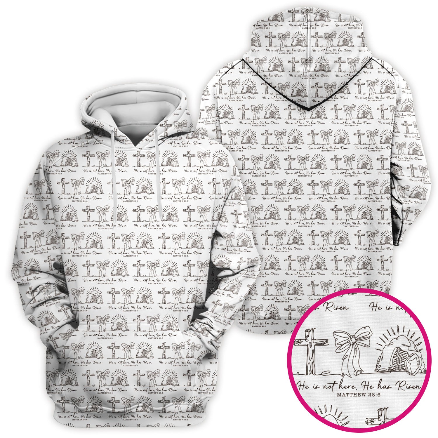 Christian Cross He Is Risen Pattern Scrubs Top, Comfortable Scrubs for Nurses