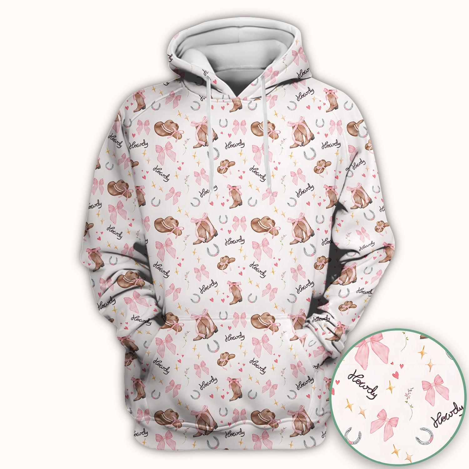 Cute Pink Cowgirl Boots Pattern Scrub Top, Comfortable Scrubs for Nurses