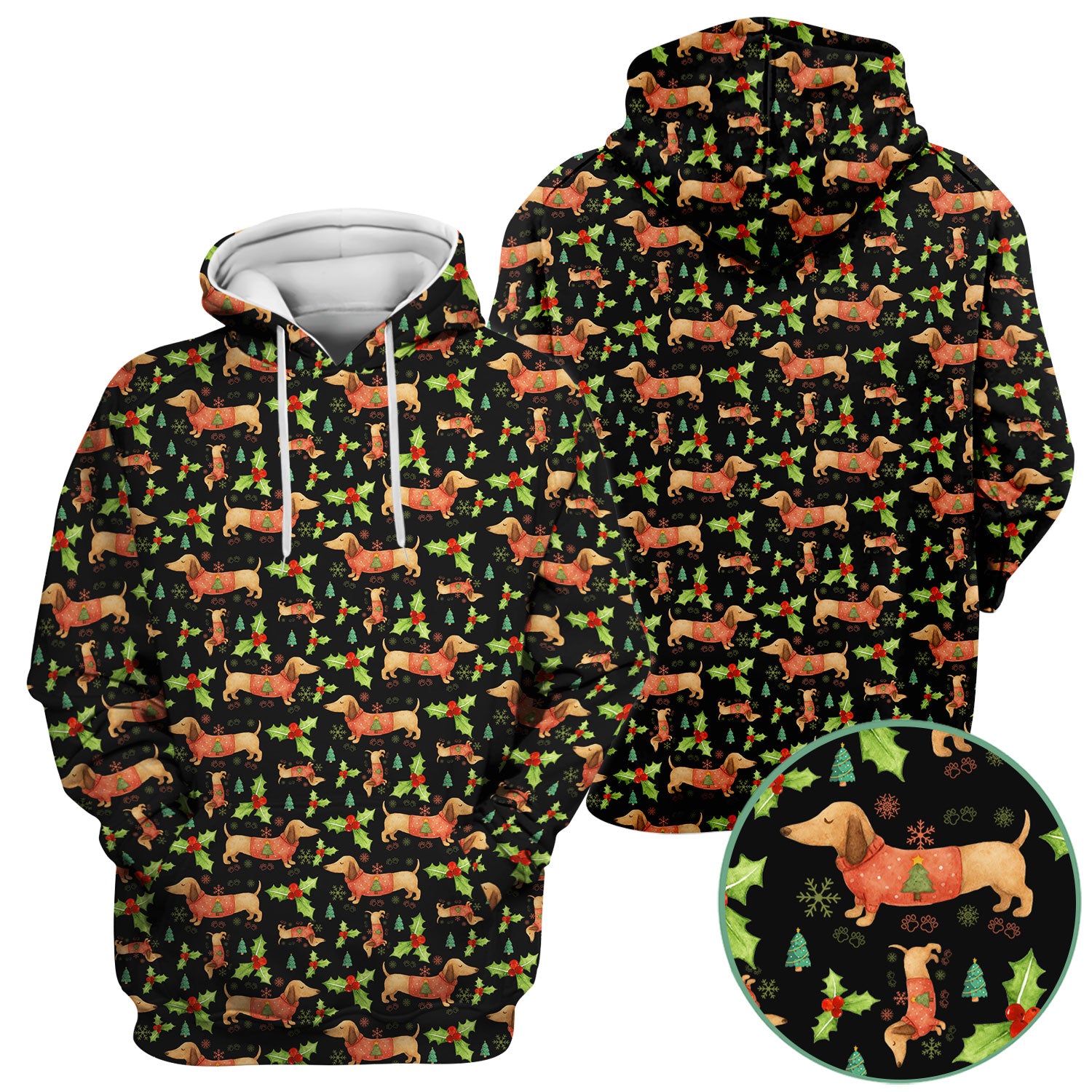 Festive Holiday Dachshund Scrub Top - Funny Sausage Dog Christmas Shirt - Wiener Puppy Lover Gift for RN CNA LPN